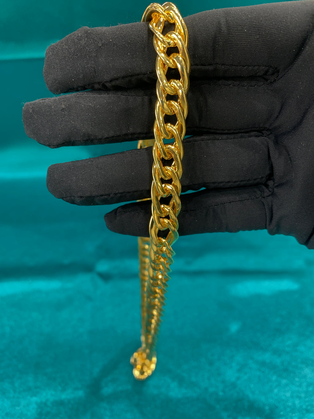 8 mm Gold plated holo silver chain