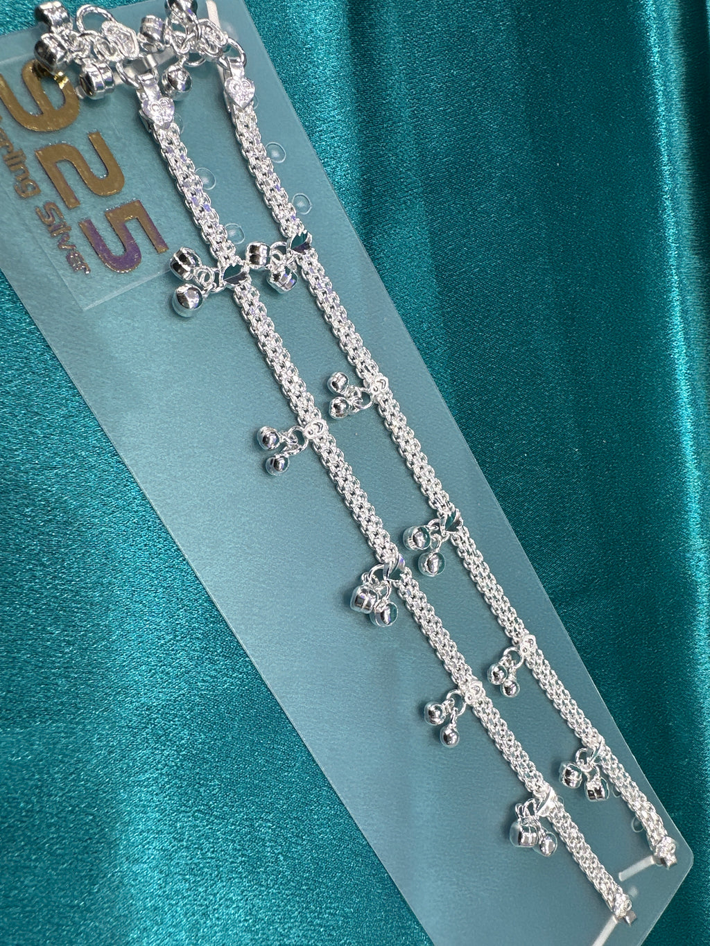 Fancy Silver baby anklet(Size: 12-13 year old)