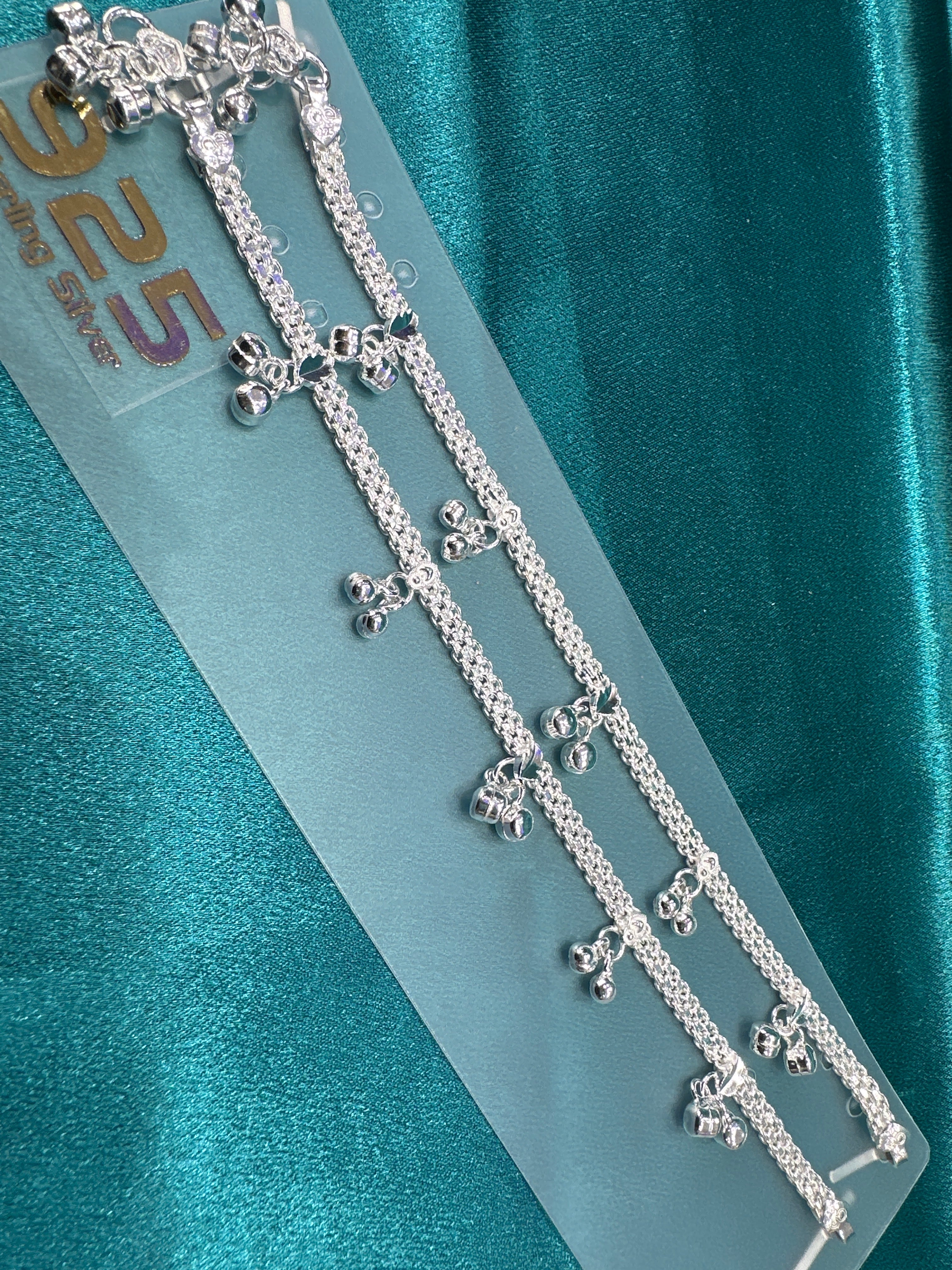 Fancy Silver baby anklet(Size: 12-13 year old)