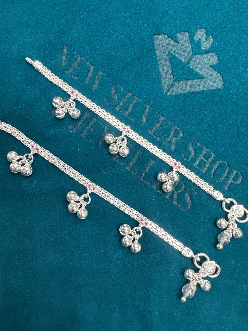 Fancy Silver baby anklet(Size: newborn - 1 year old)
