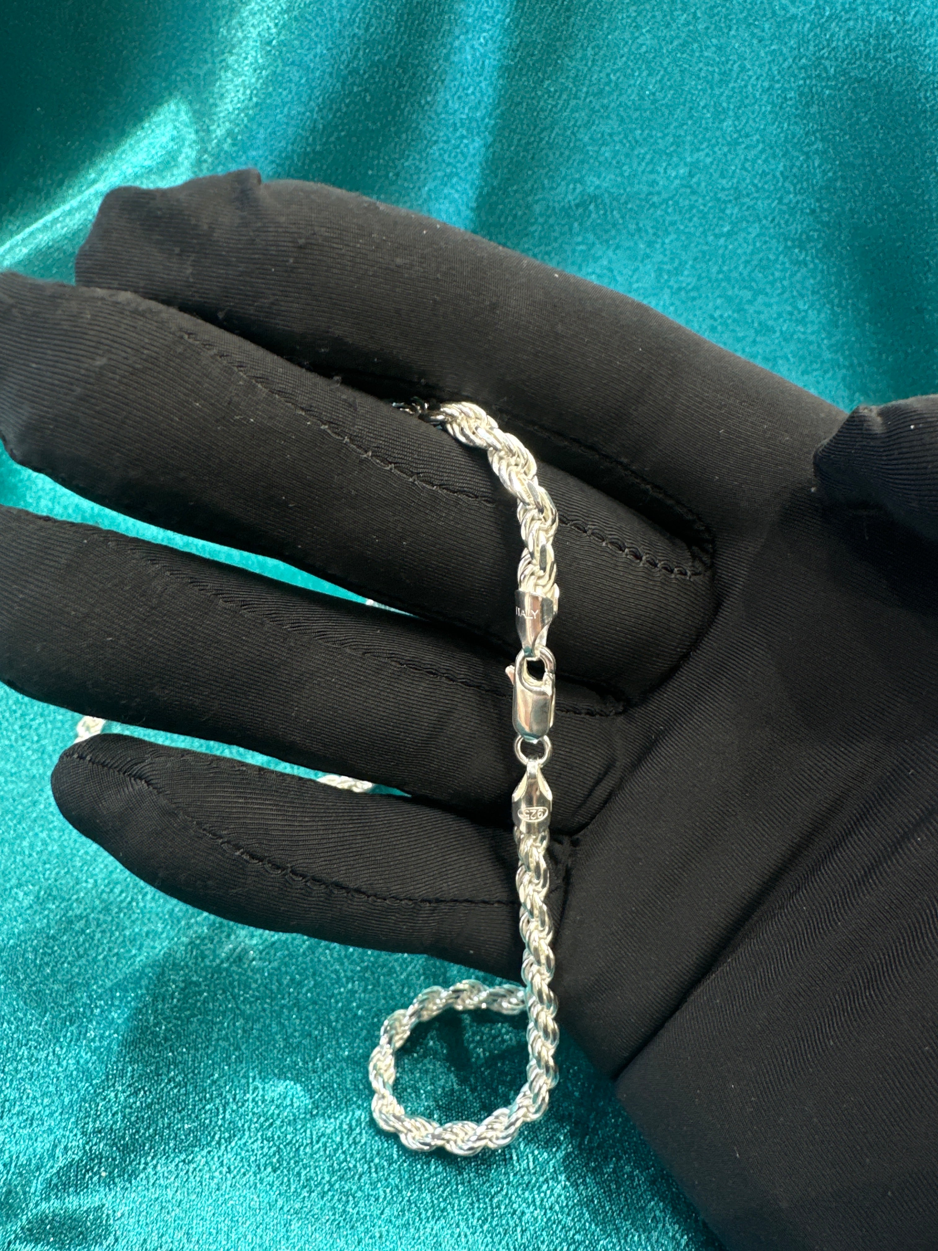 4mm Solid Rope silver chain