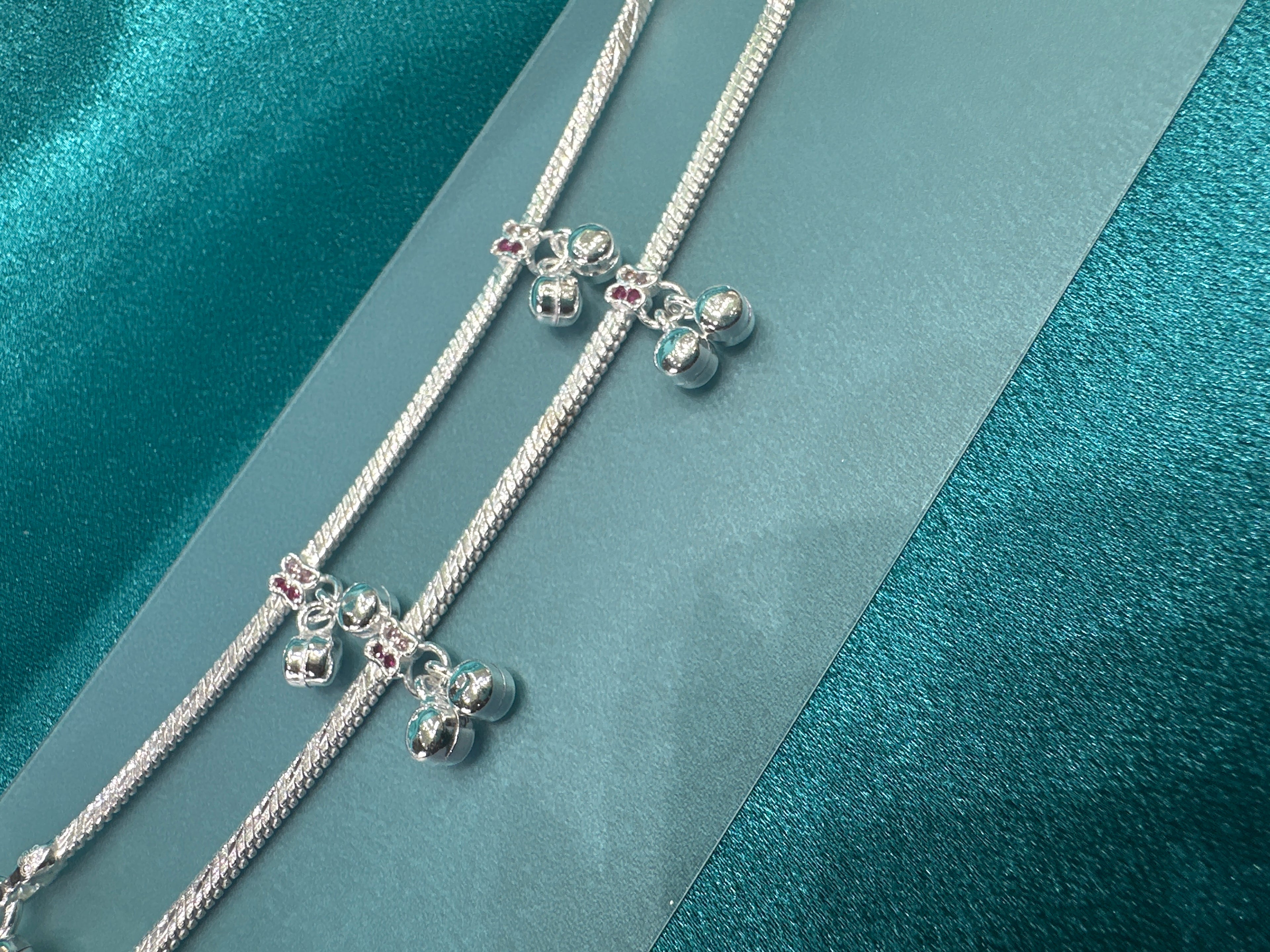 Fancy Silver baby anklet(Size: newborn - 1 year old)