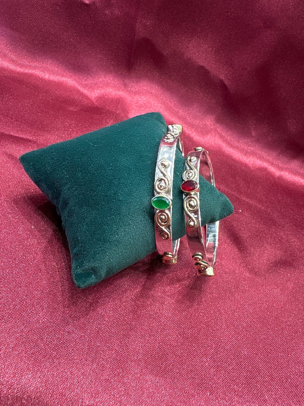 Antique Style Designer Silver Bangles