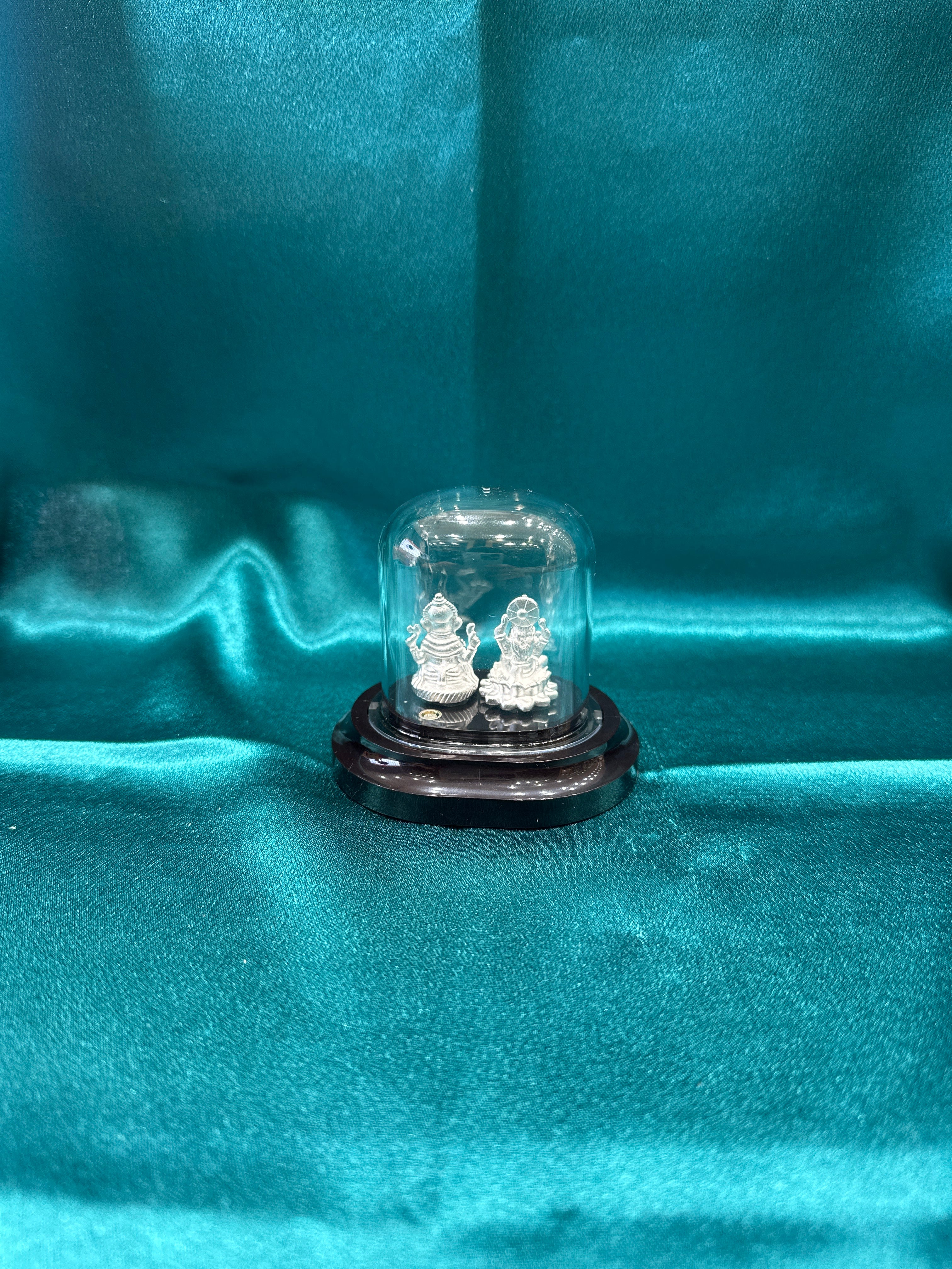 Pure Silver Lakshmi Ganesh ji Idol (Murti)