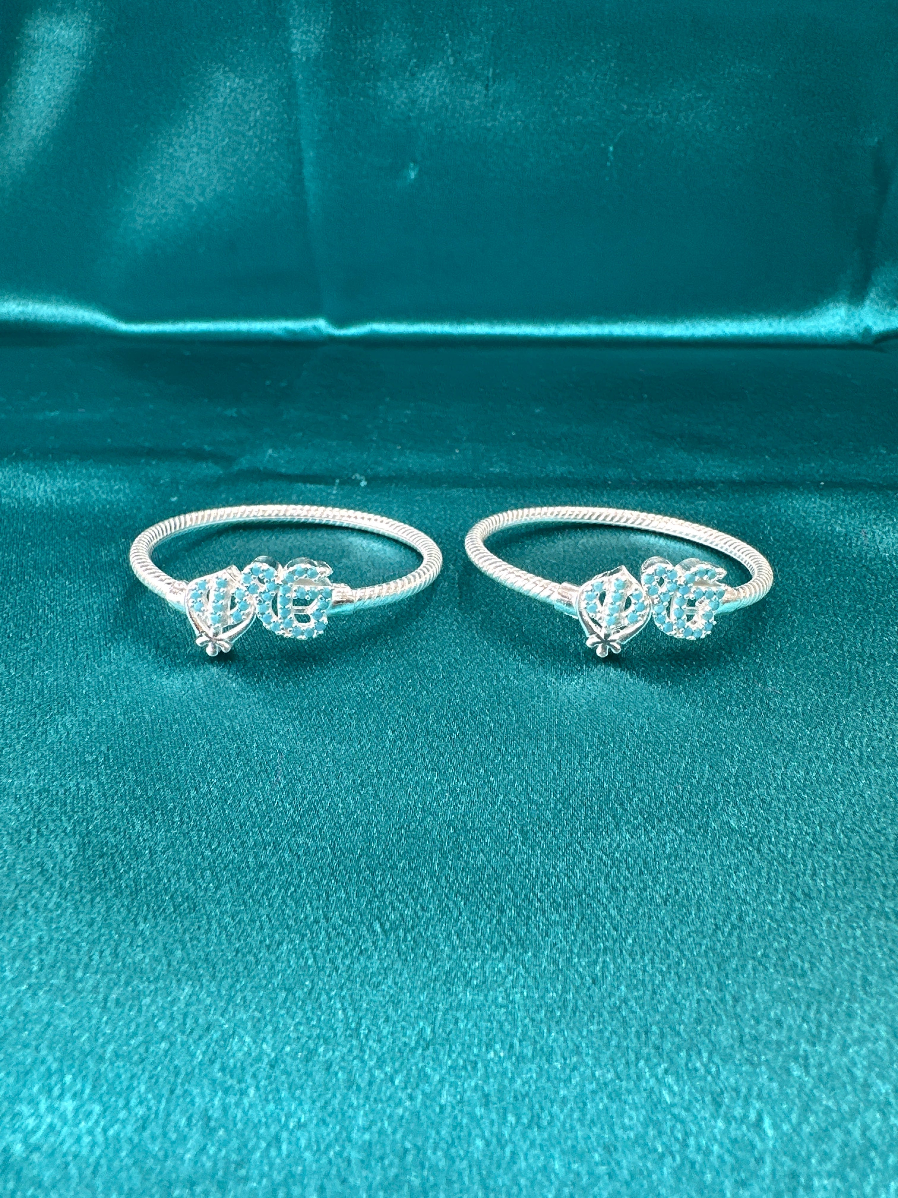 Fancy Silver baby bangles