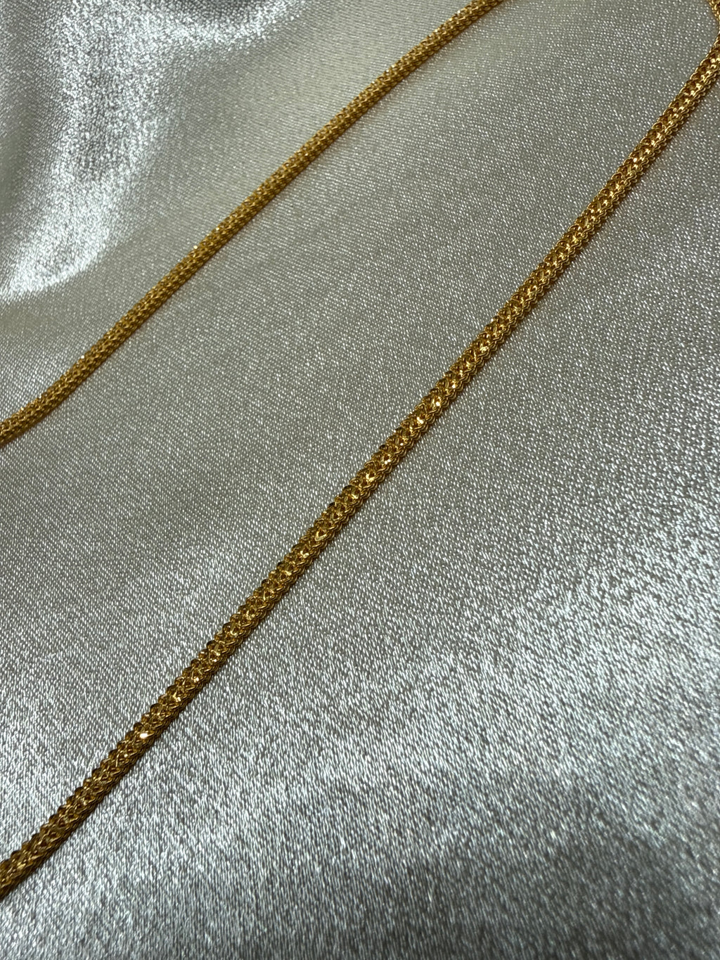 22K Gold Chain (Flat Popcorn Design)