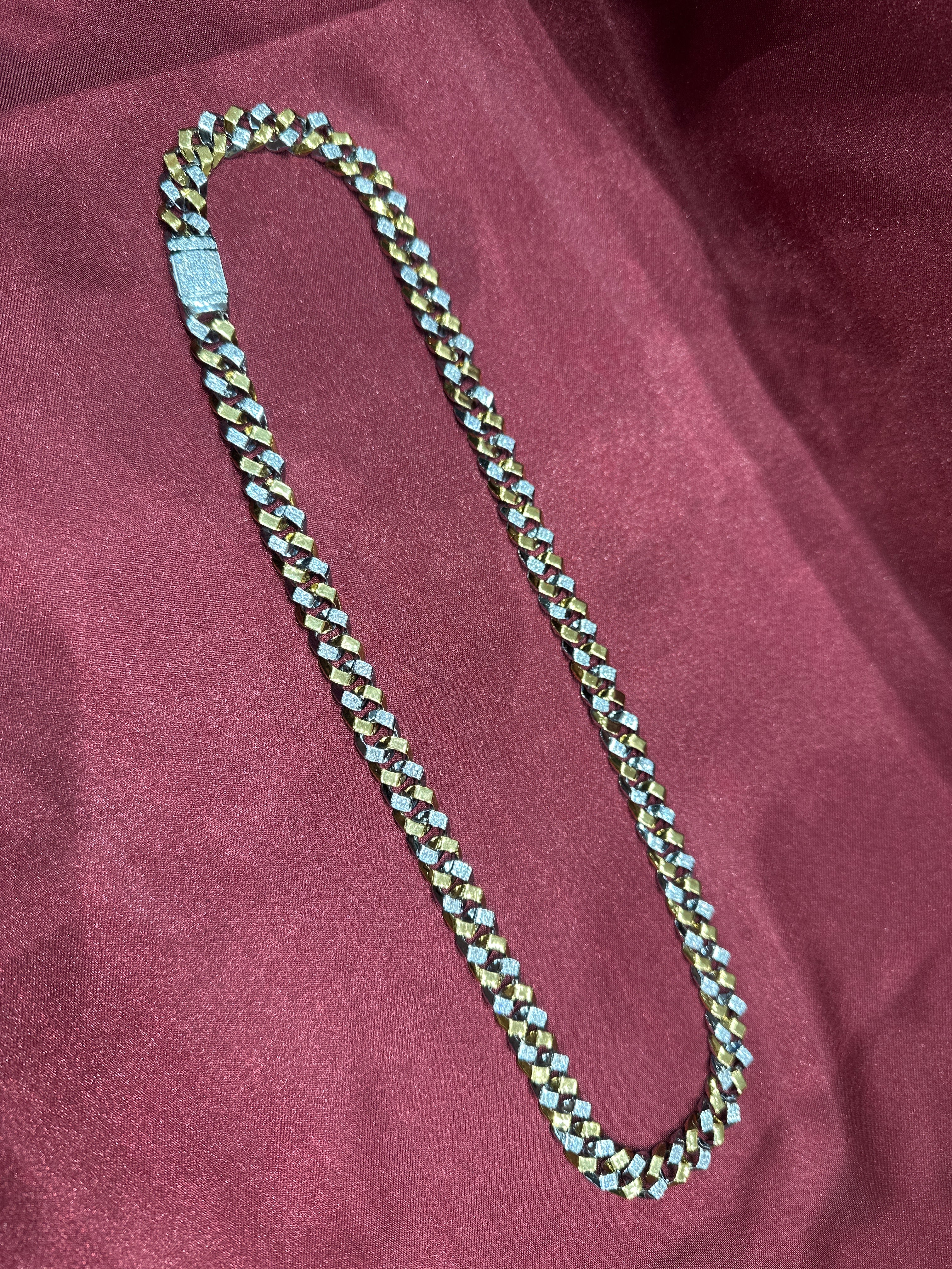 Men’s silver 925 chain with 2 toned plating (11mm)