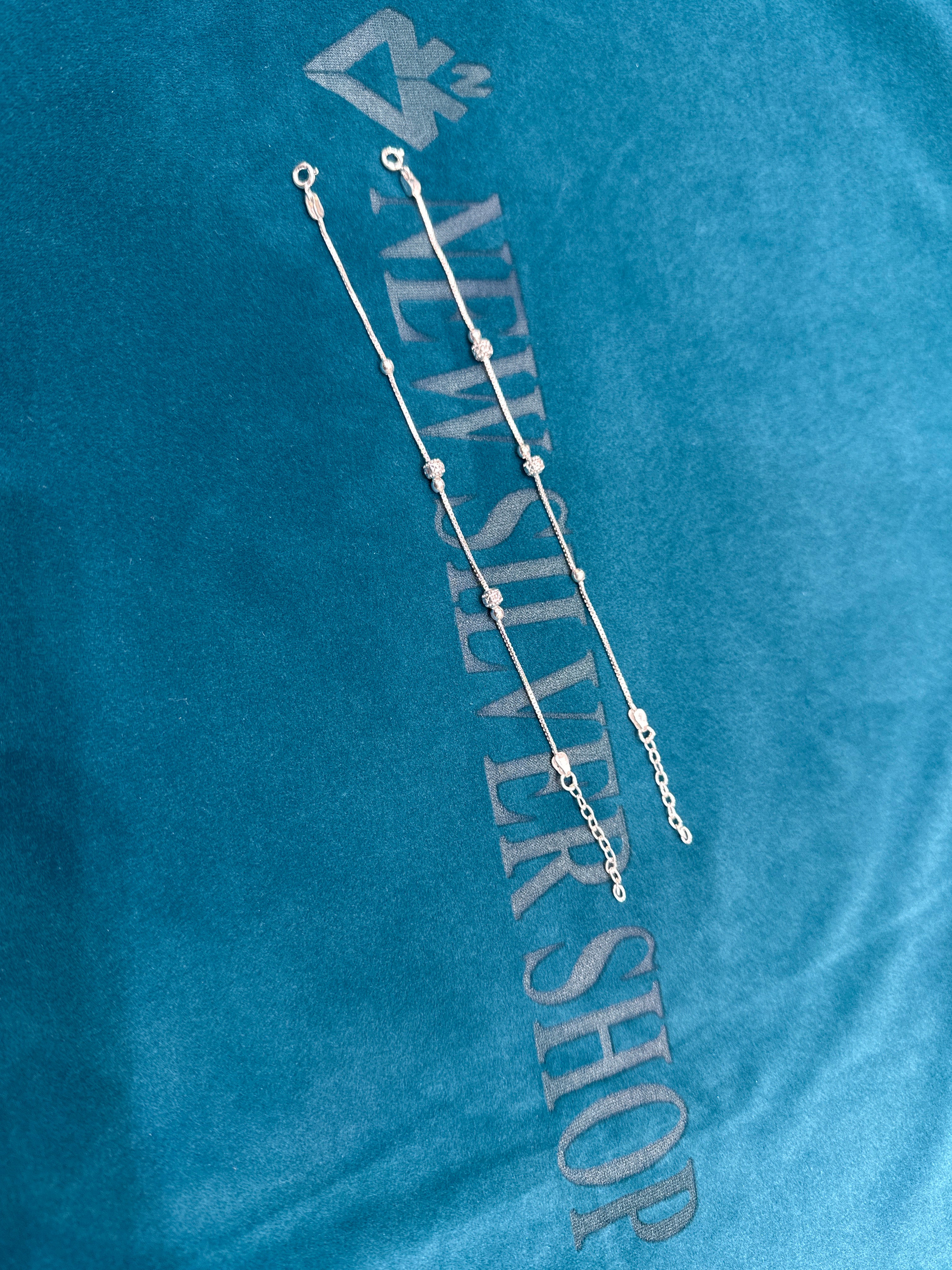 Baby fancy silver anklets (Size: 2-3 year old)
