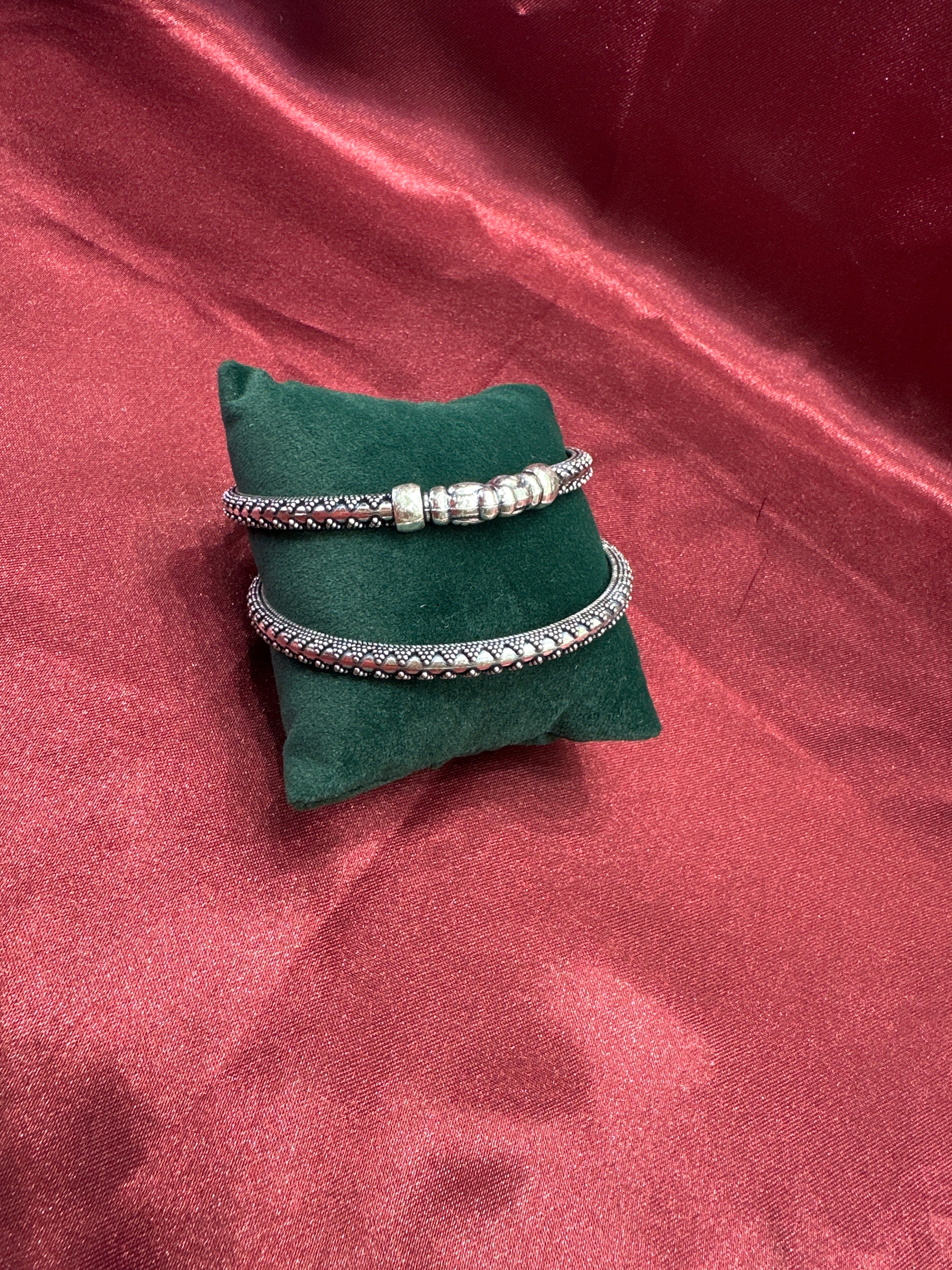 Antique Style Designer Silver Bangles