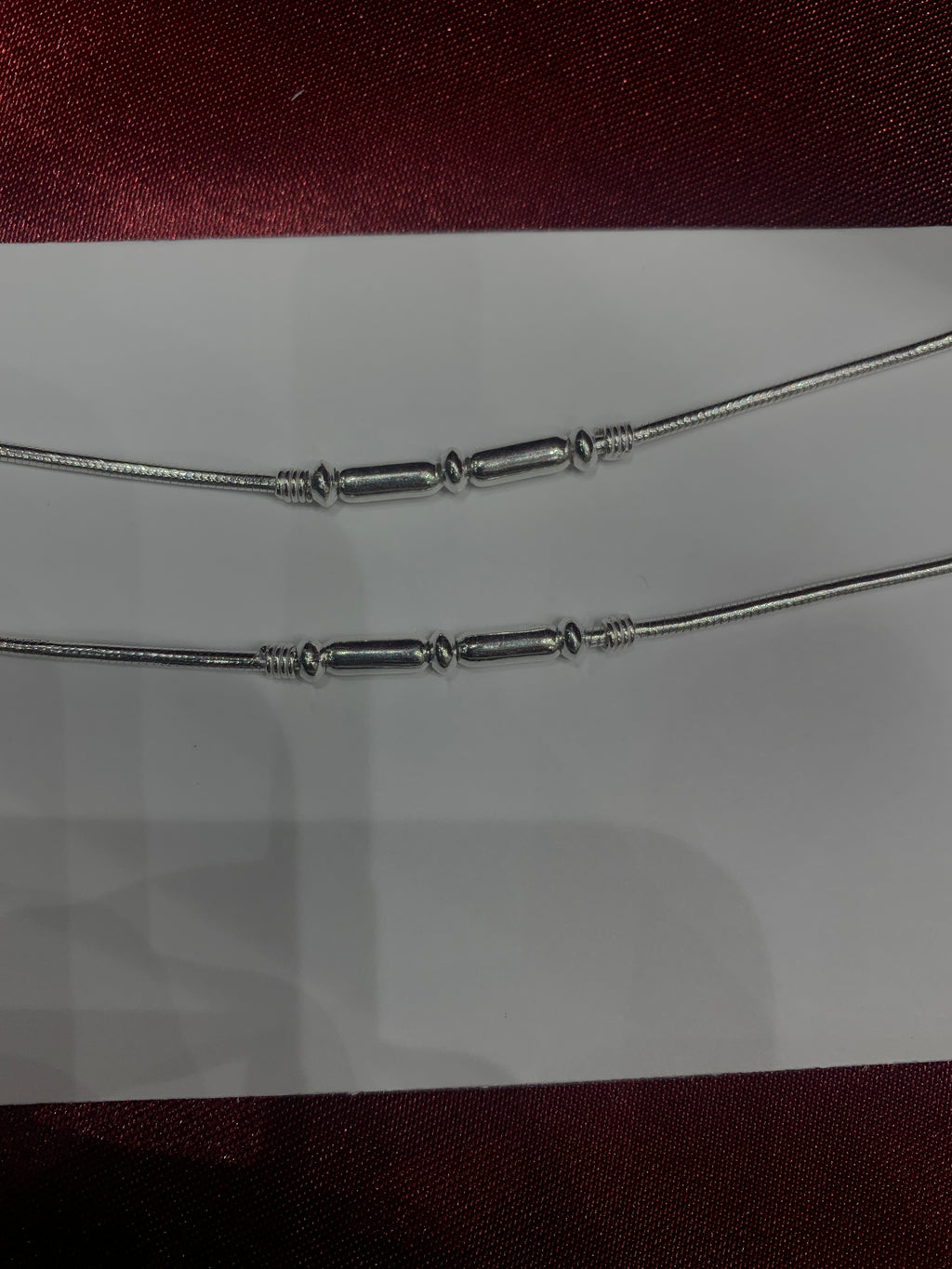 Fancy kids silver anklets in thin rope design (Size: 1-2 year old)