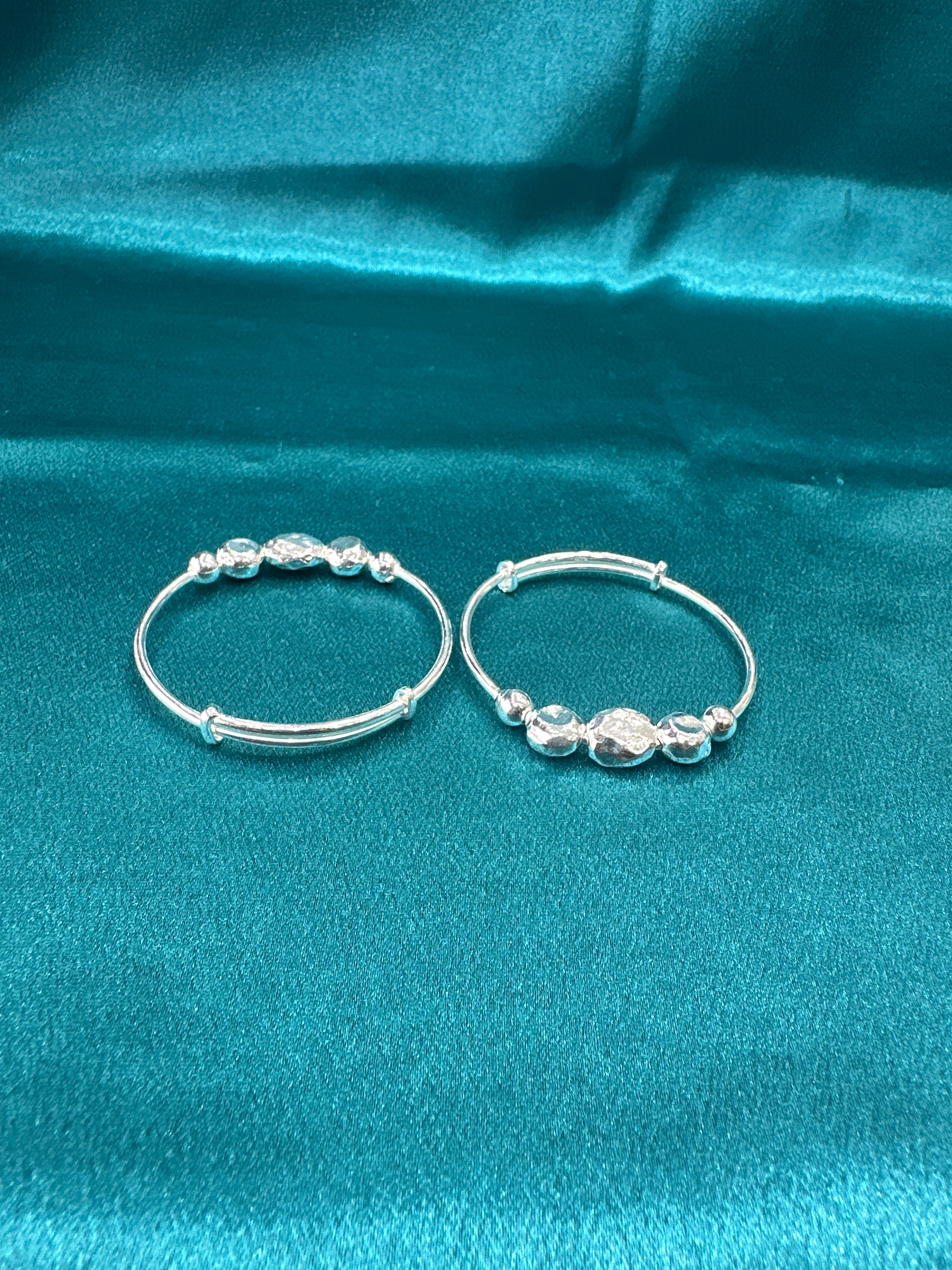 Fancy Silver baby bangles