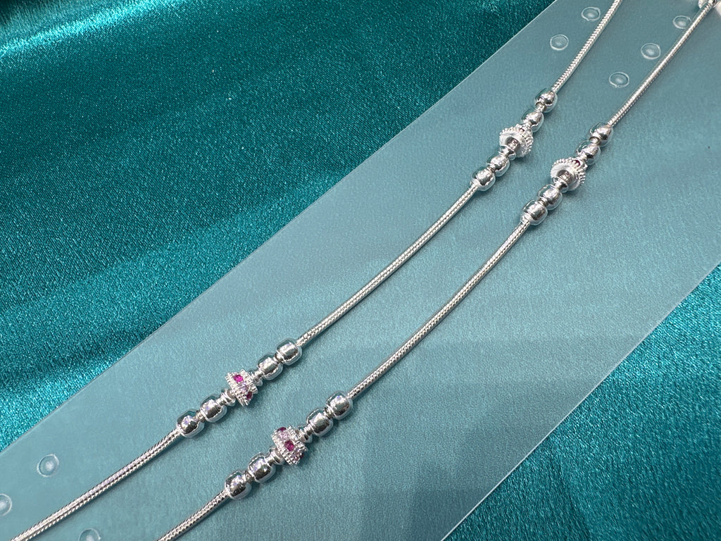 Fancy Silver baby anklet(Size: 12-13 year old)