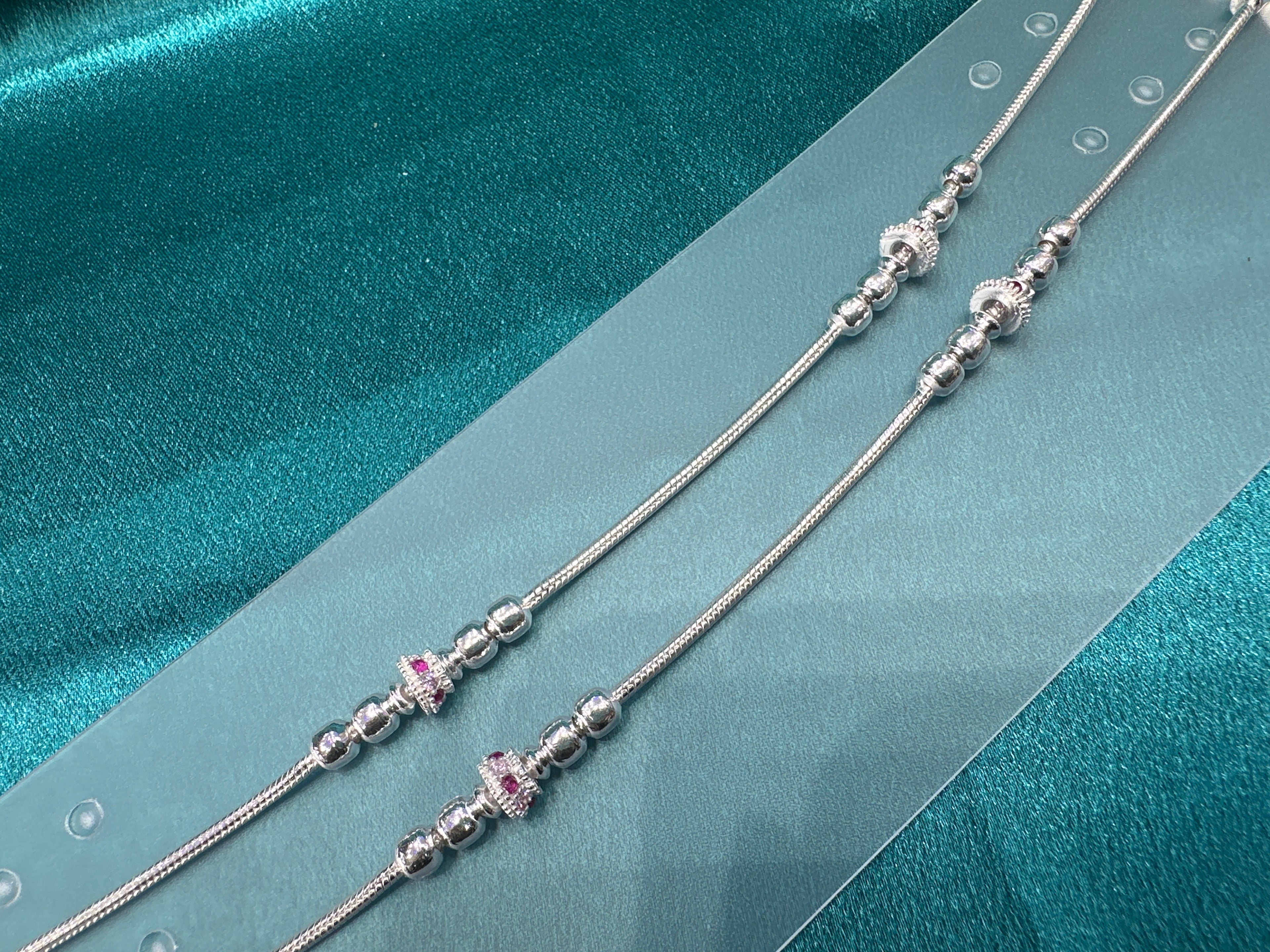 Fancy Silver baby anklet(Size: 12-13 year old)