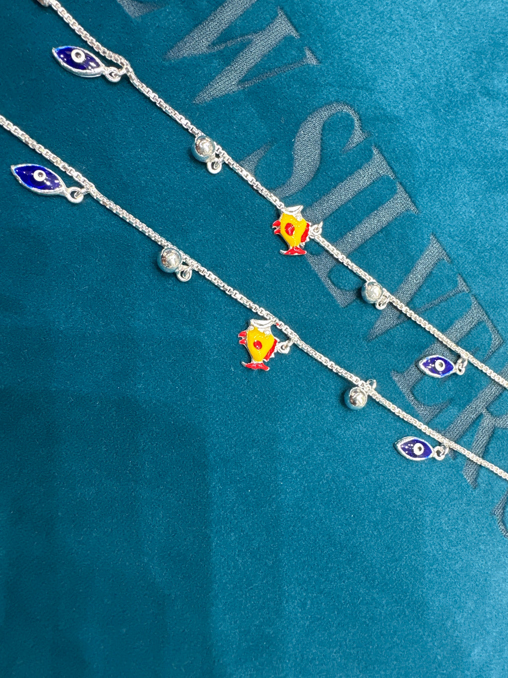 Baby fancy silver anklets (Size: 2-3 year old)