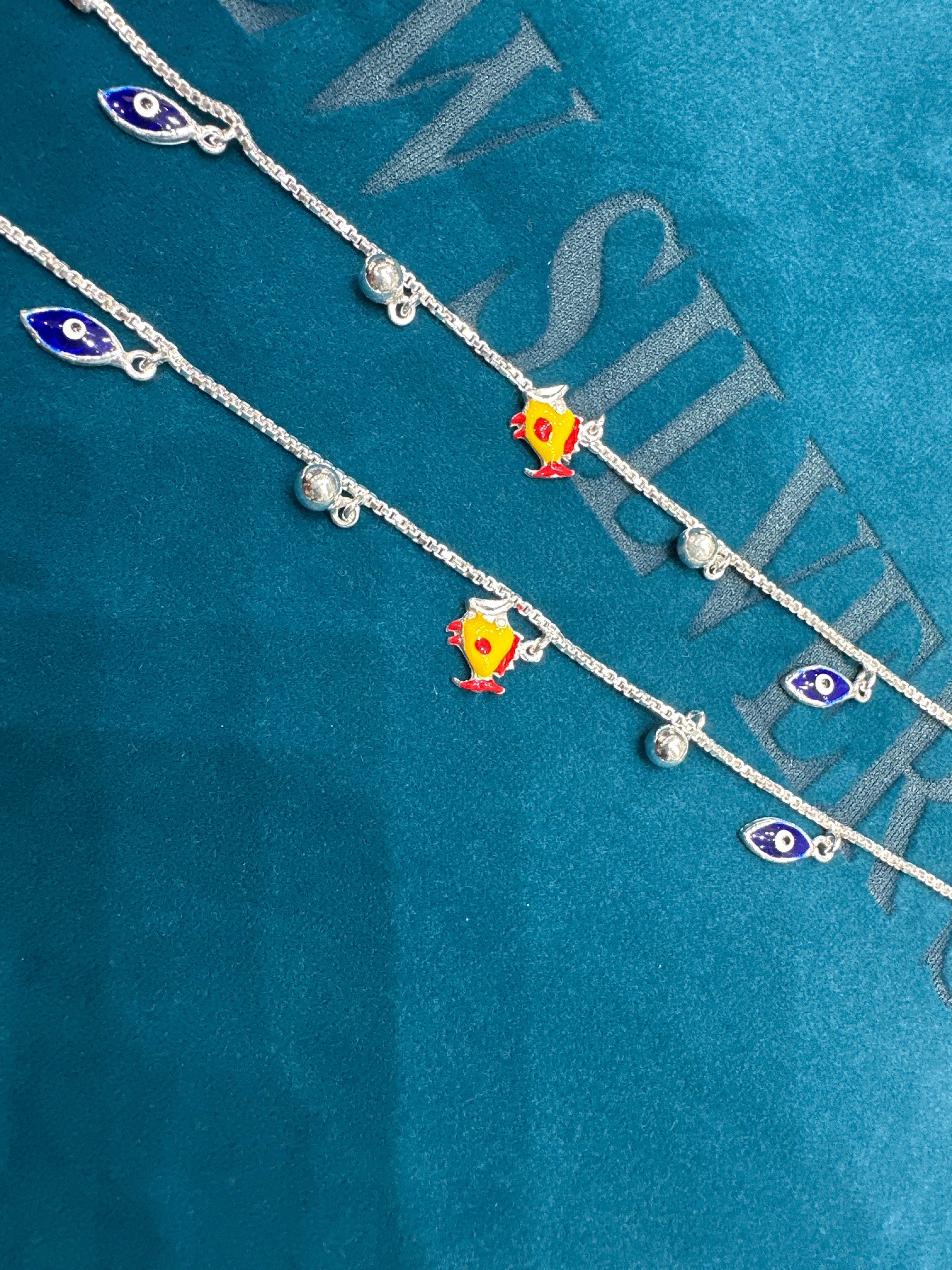 Baby fancy silver anklets (Size: 2-3 year old)