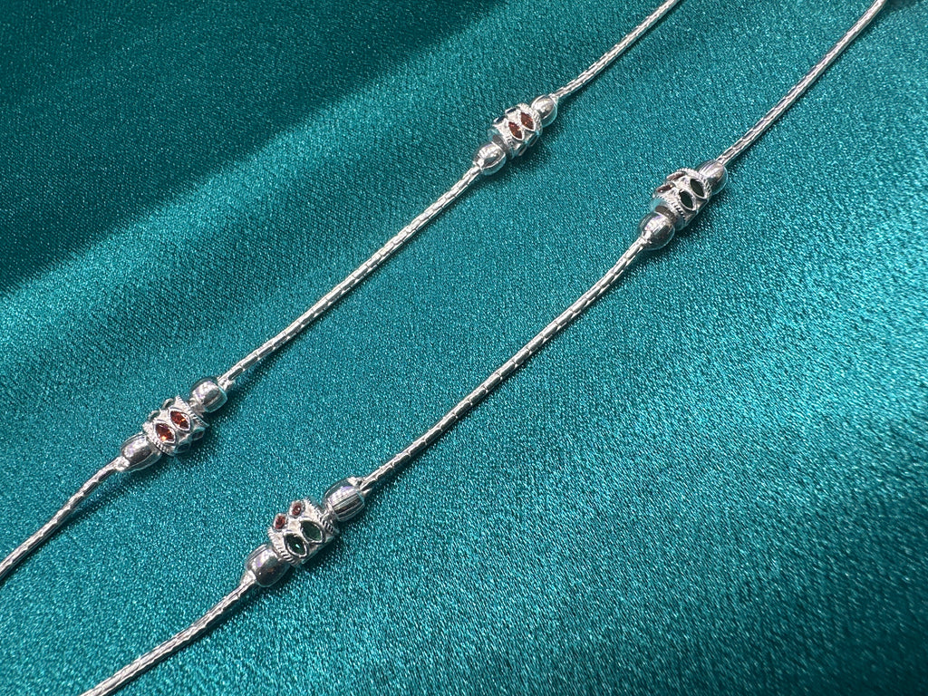 Fancy Silver baby anklet(Size: 6-9 year old)