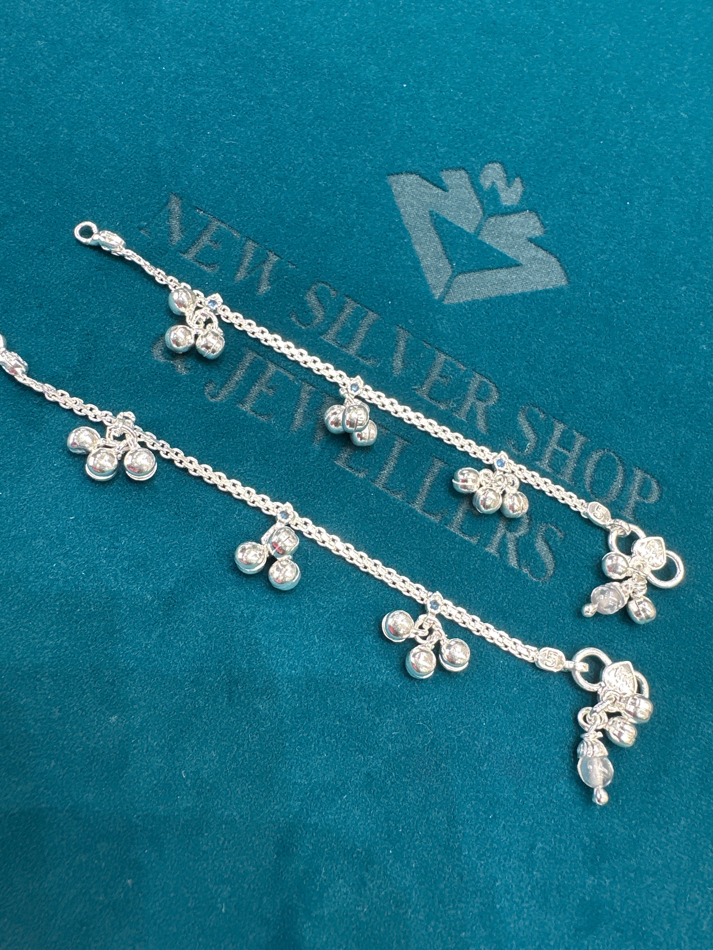 Fancy Silver baby anklet(Size: newborn - 1 year old)