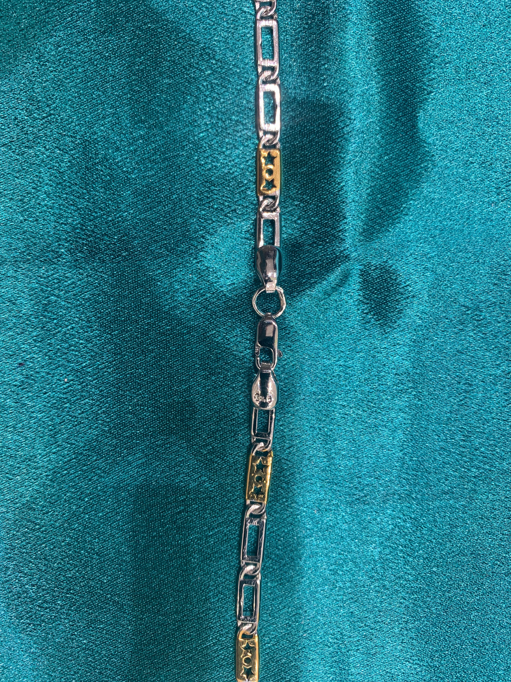 4mm 2 tone silver chain