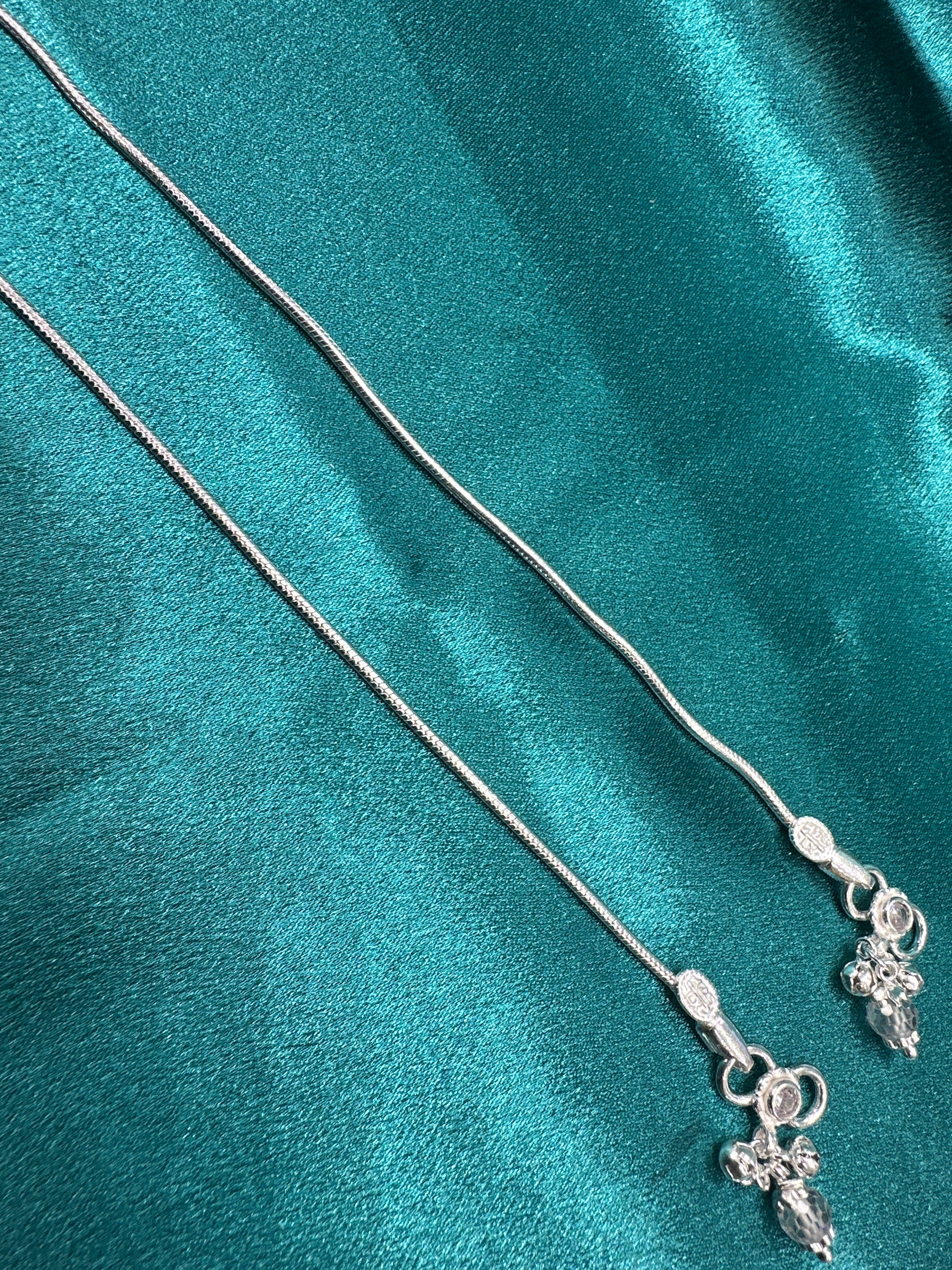 Fancy Silver baby anklet(Size: 12-13 year old)