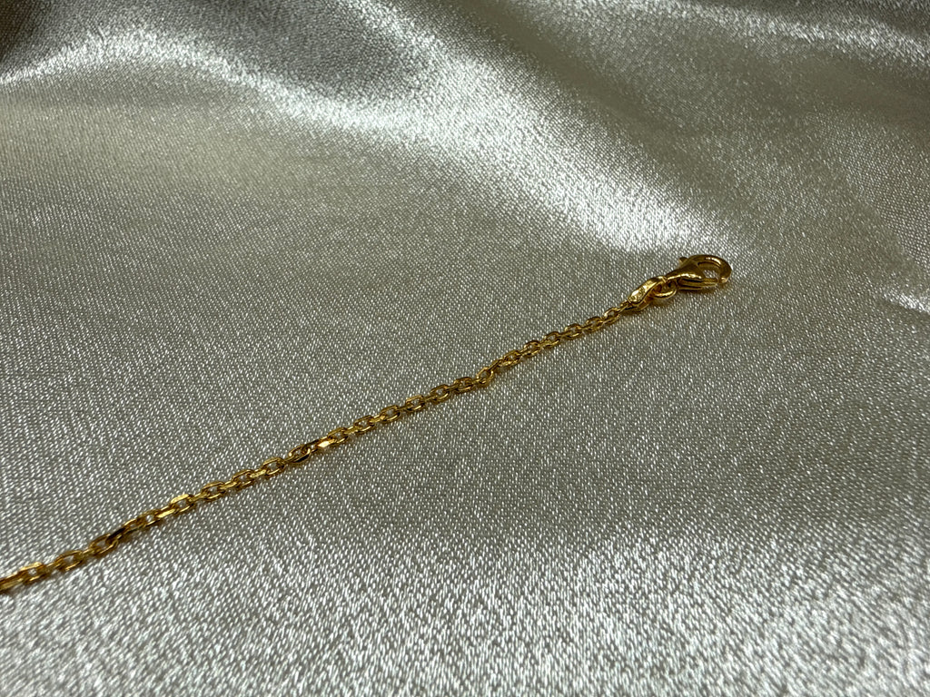 22k Gold Bracelet Single Black Clover With Stones