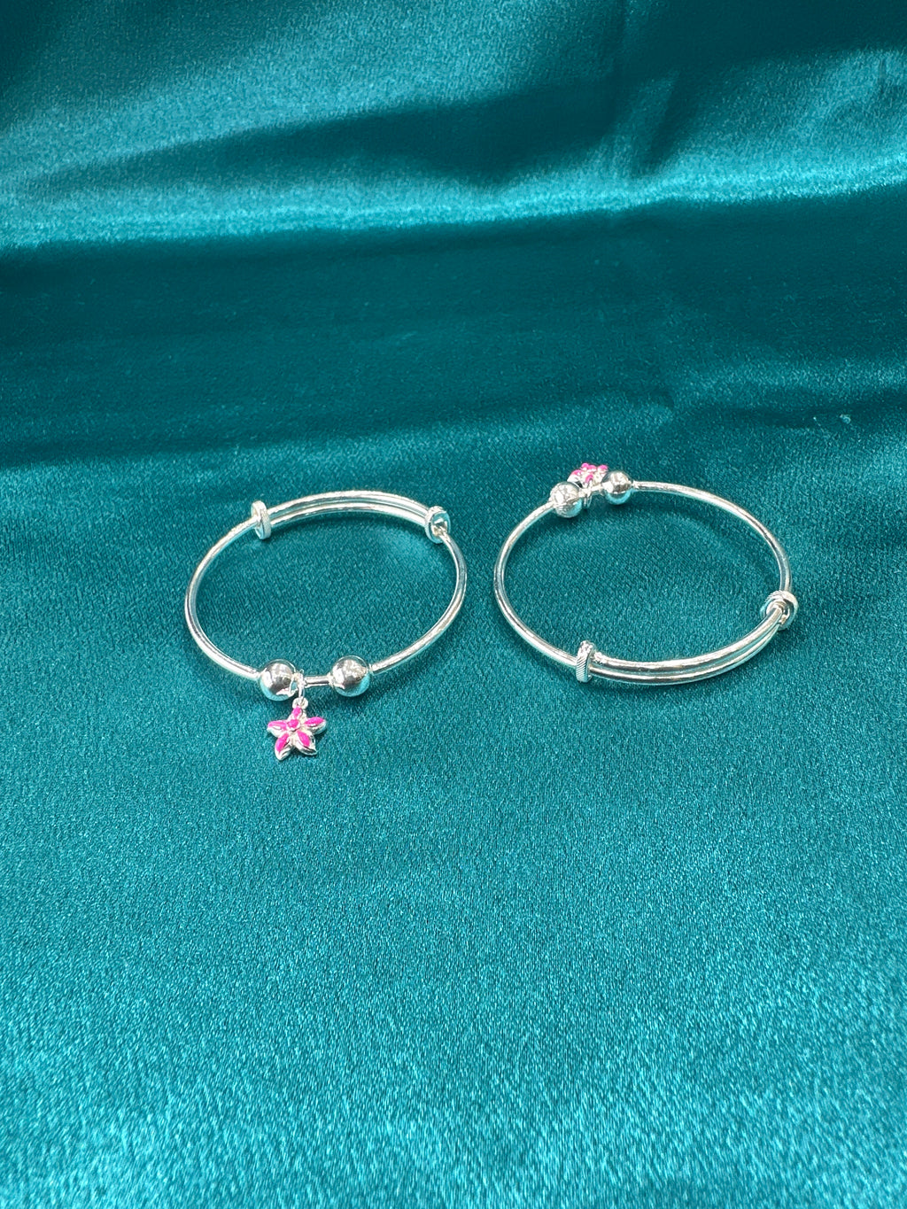 Fancy Silver baby bangles