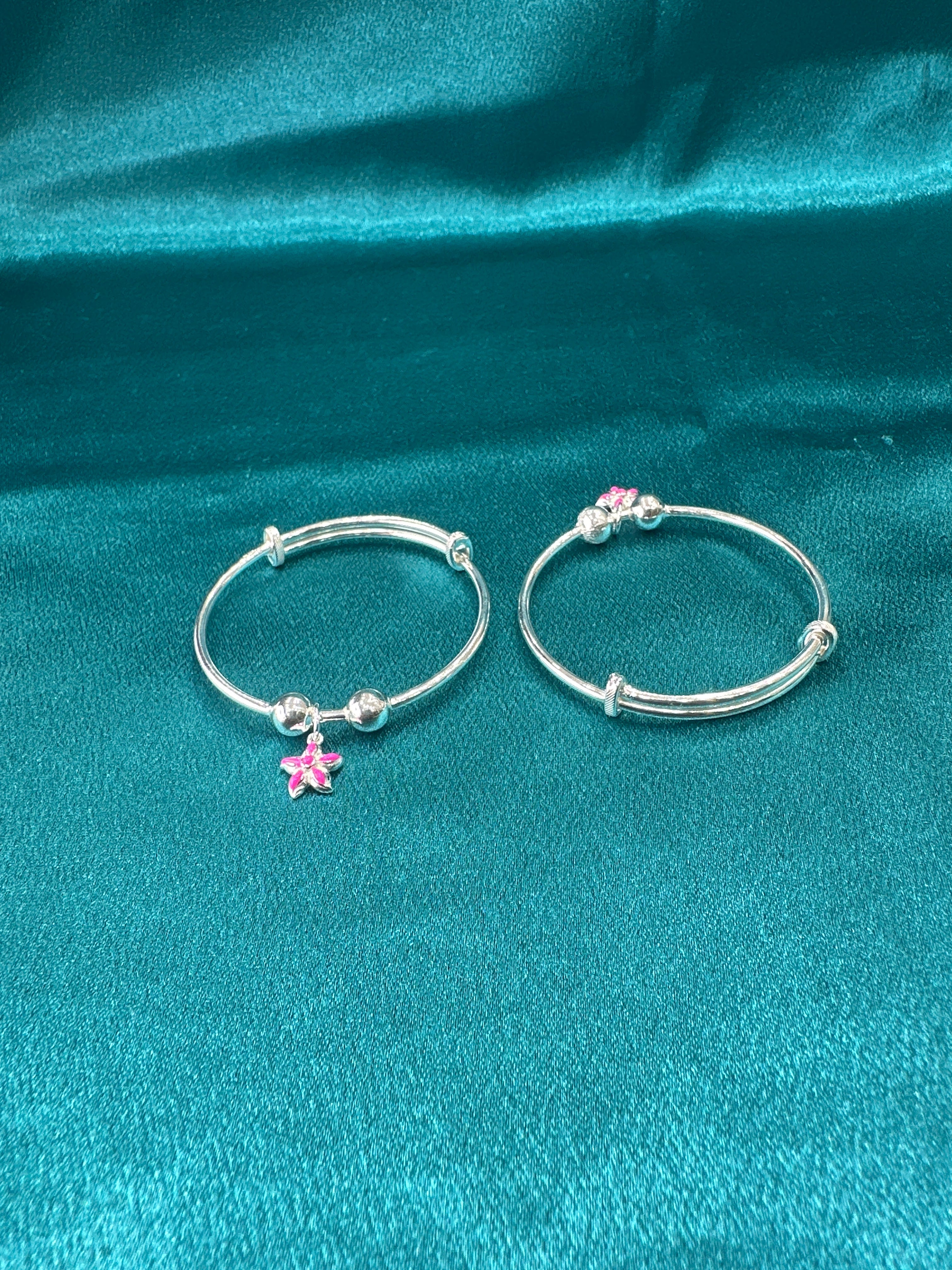 Fancy Silver baby bangles