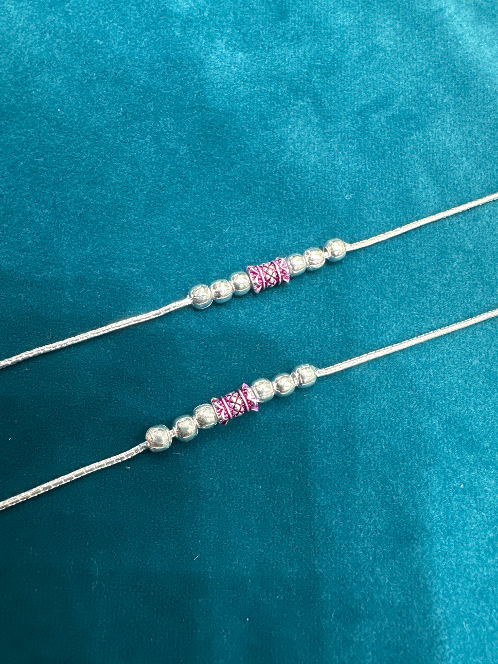 Baby fancy silver anklets (Size: 2-3 year old)