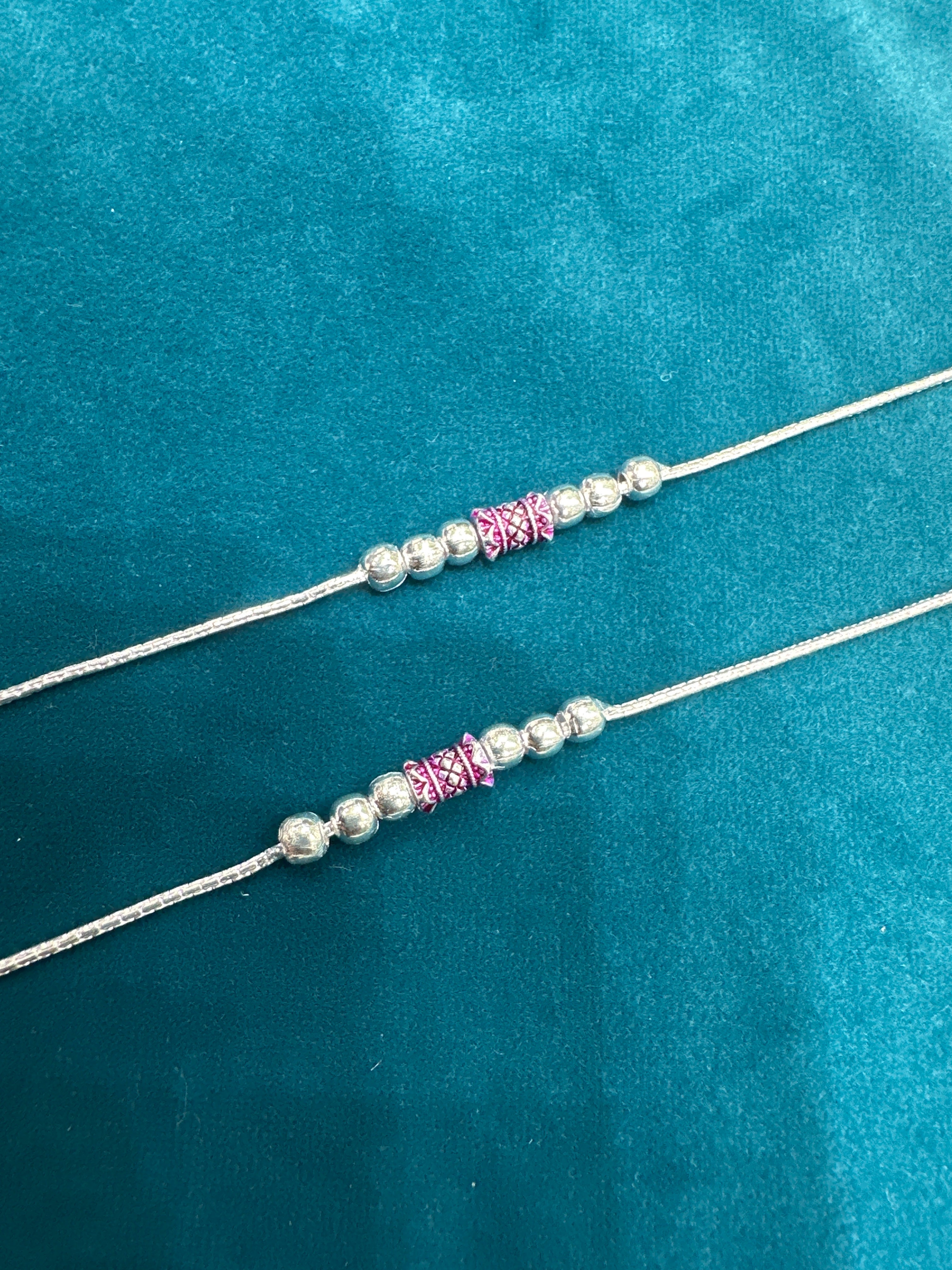 Baby fancy silver anklets (Size: 2-3 year old)