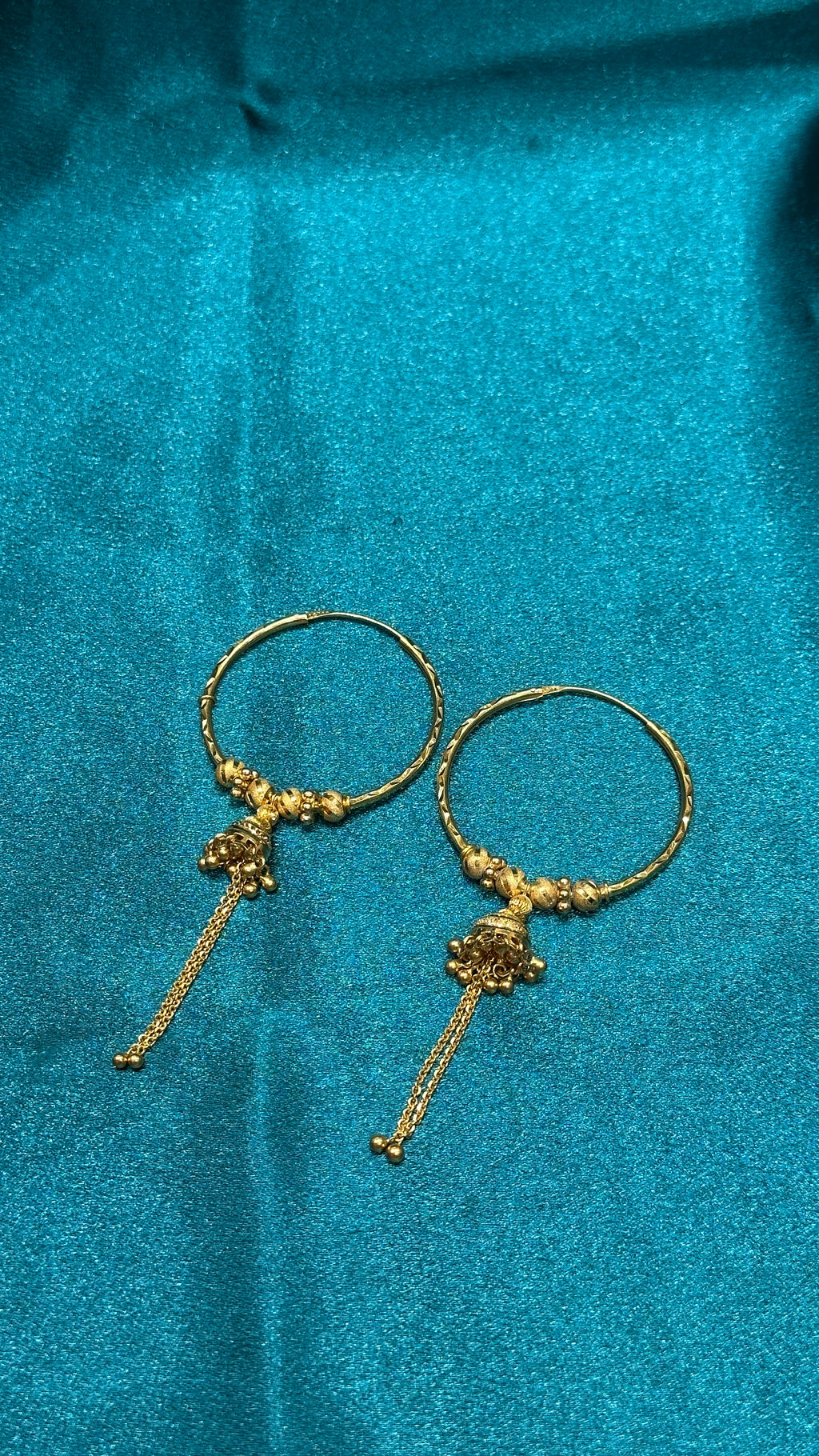22k Gold Hoops ( Hanging chain )