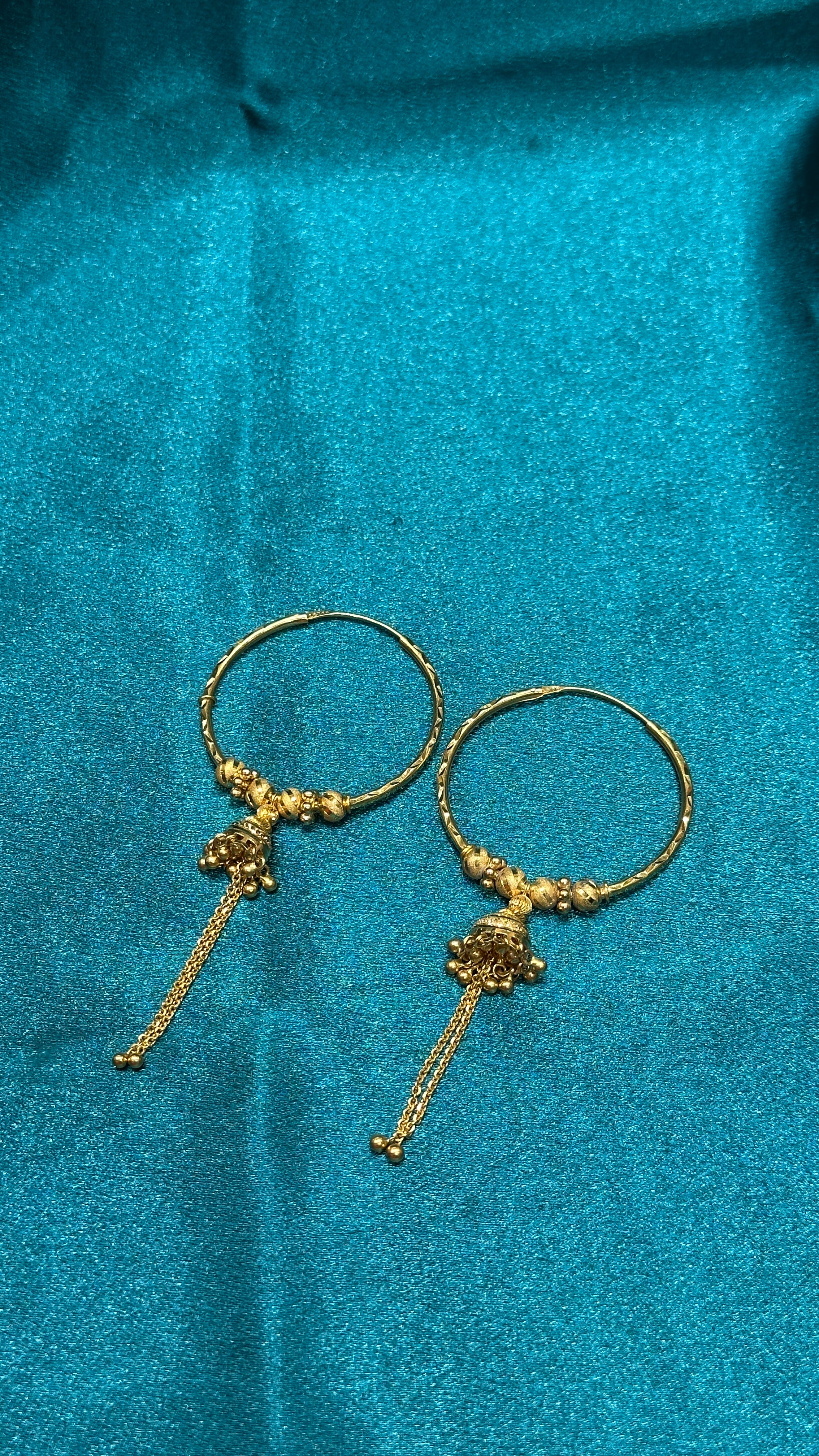 22k Gold Hoops ( Hanging chain )