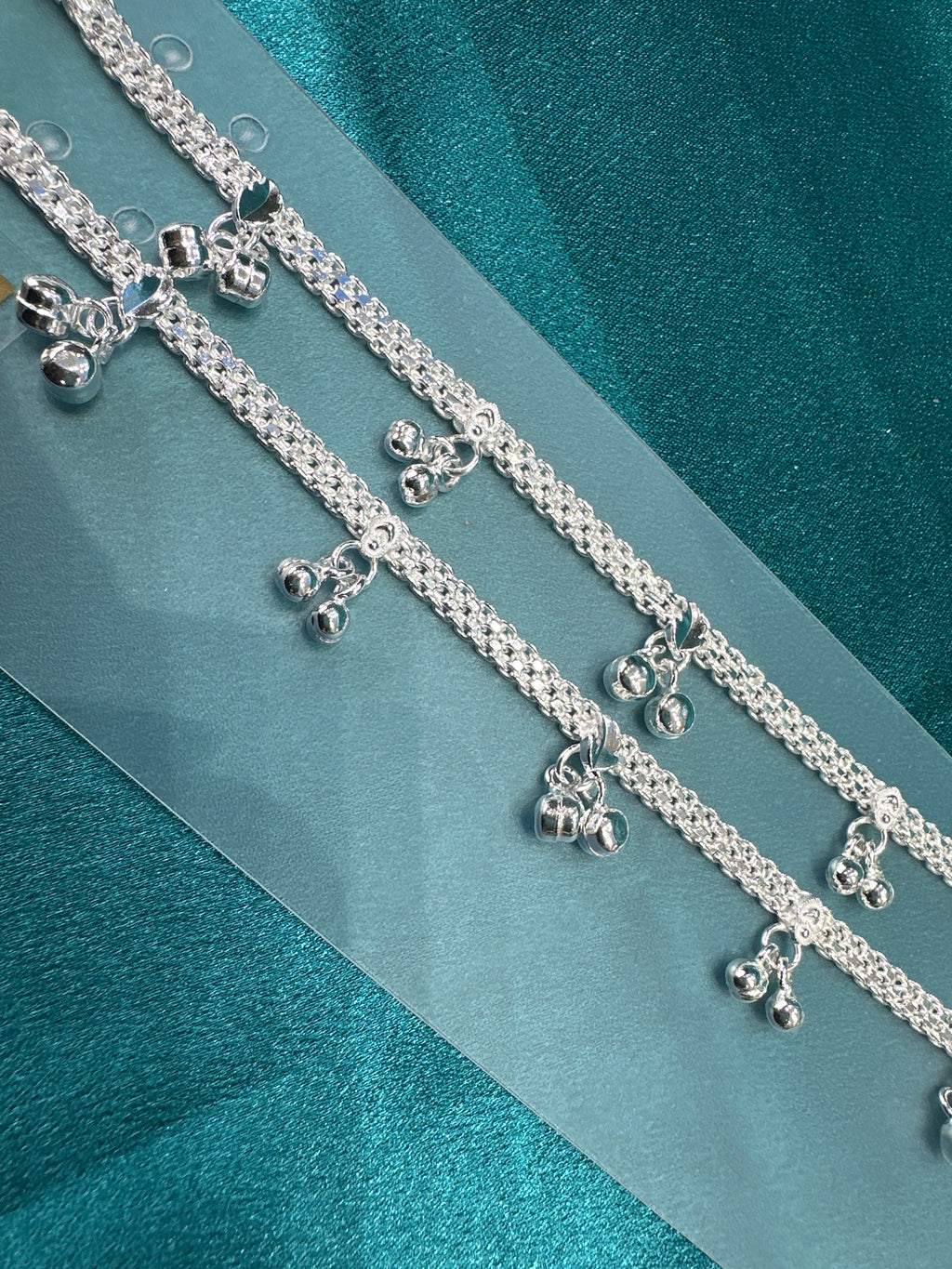 Fancy Silver baby anklet(Size: 12-13 year old)