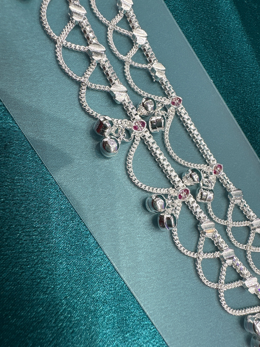 Fancy Silver baby anklet(Size: 6-9 year old)