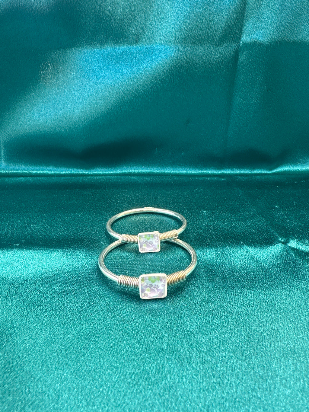 Fancy Silver baby bangles
