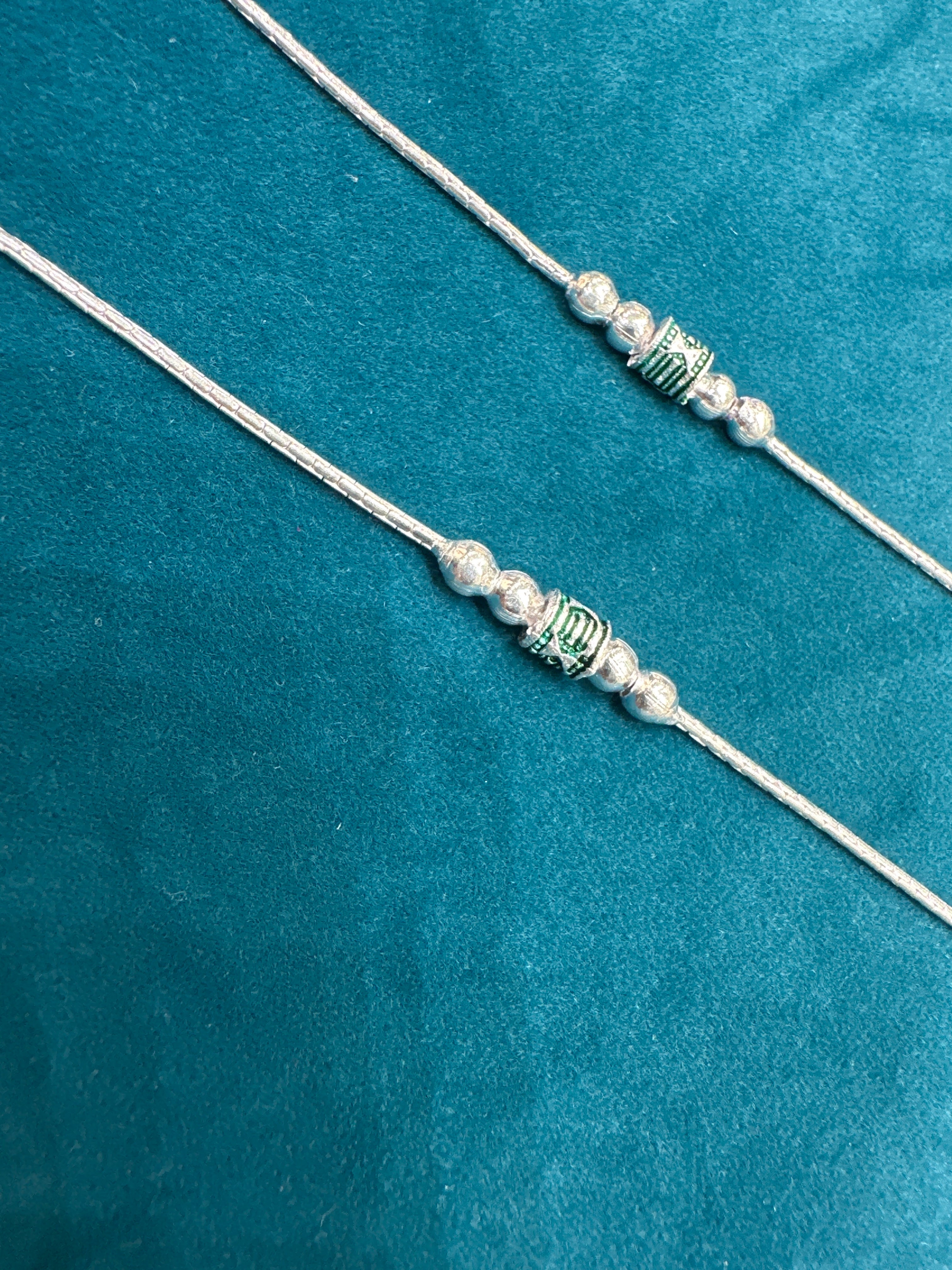 Baby fancy silver anklets (Size: 1-2 year old)
