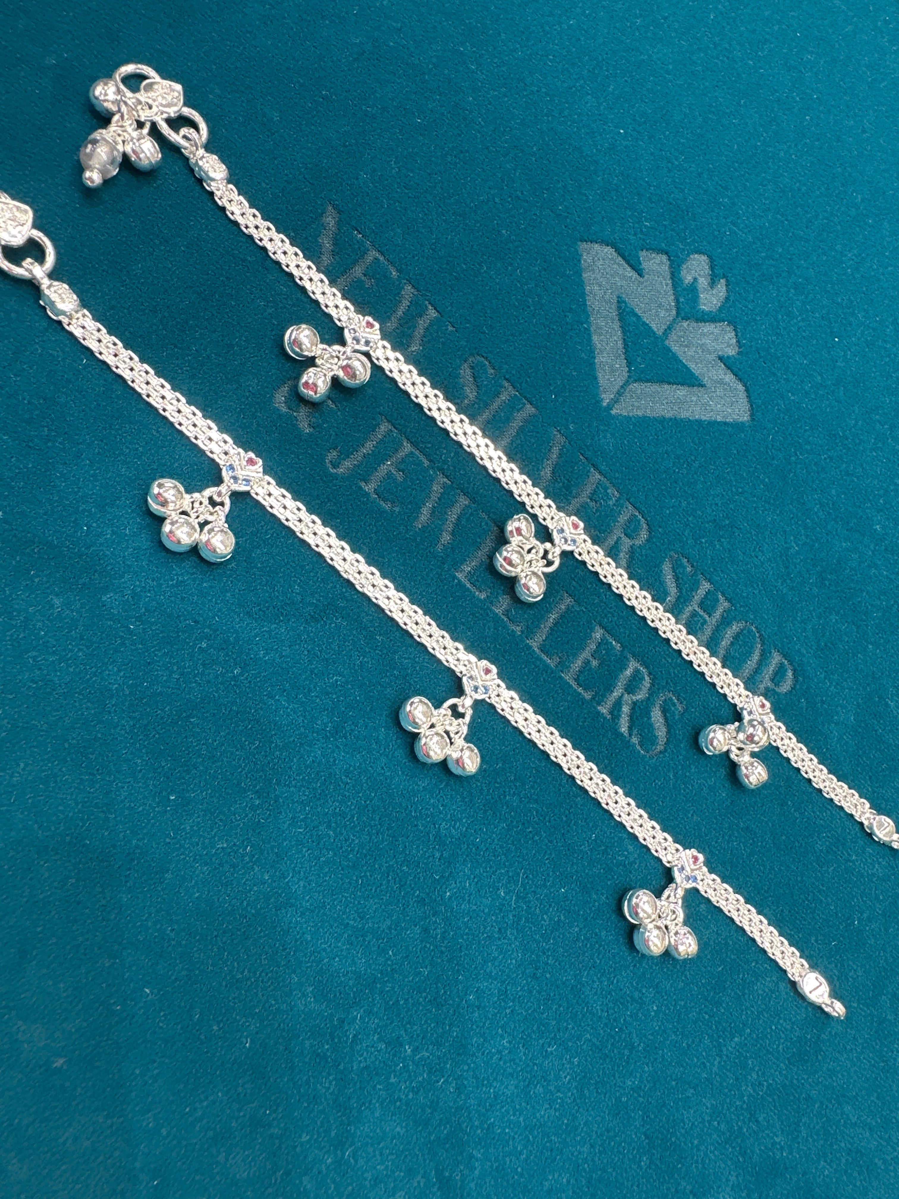 Fancy Silver baby anklet(Size: 6-9 year old)