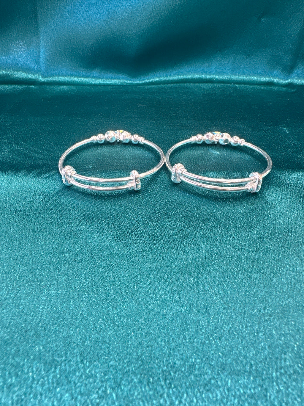 Fancy Silver baby bangles