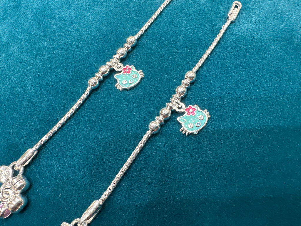 Baby fancy silver anklets (New born)