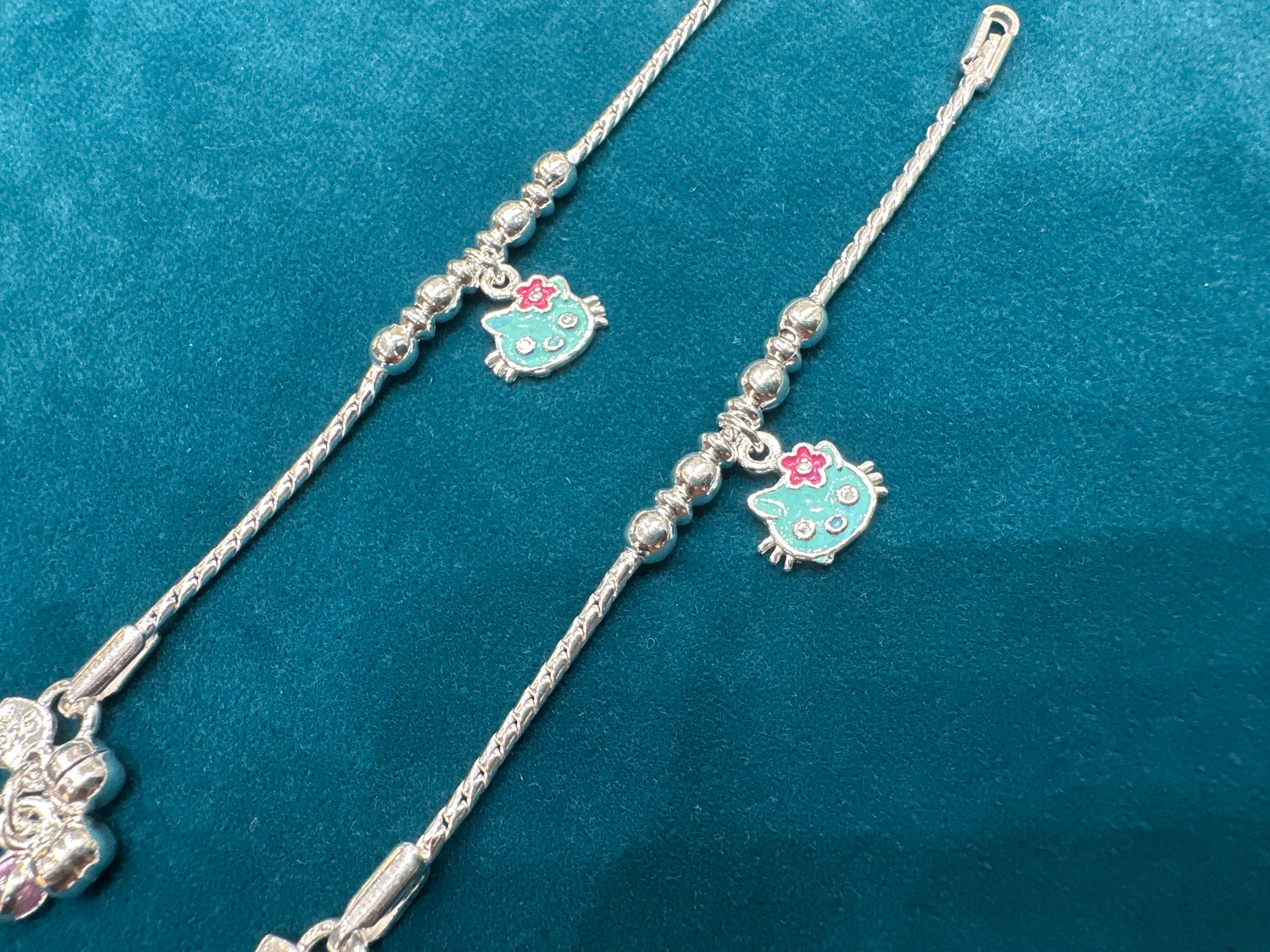 Baby fancy silver anklets (New born)