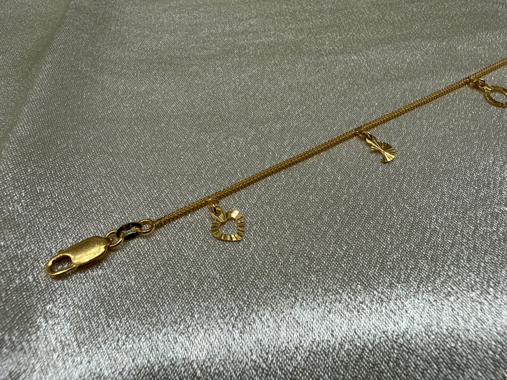 22k Gold Bracelet With Hanging Charms