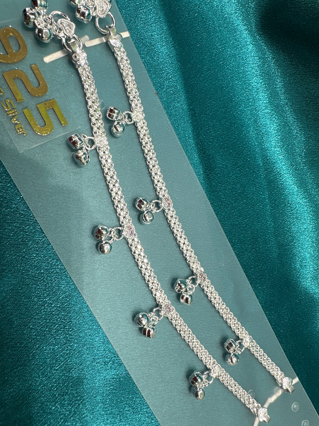 Fancy Silver baby anklet(Size: 6-9 year old)