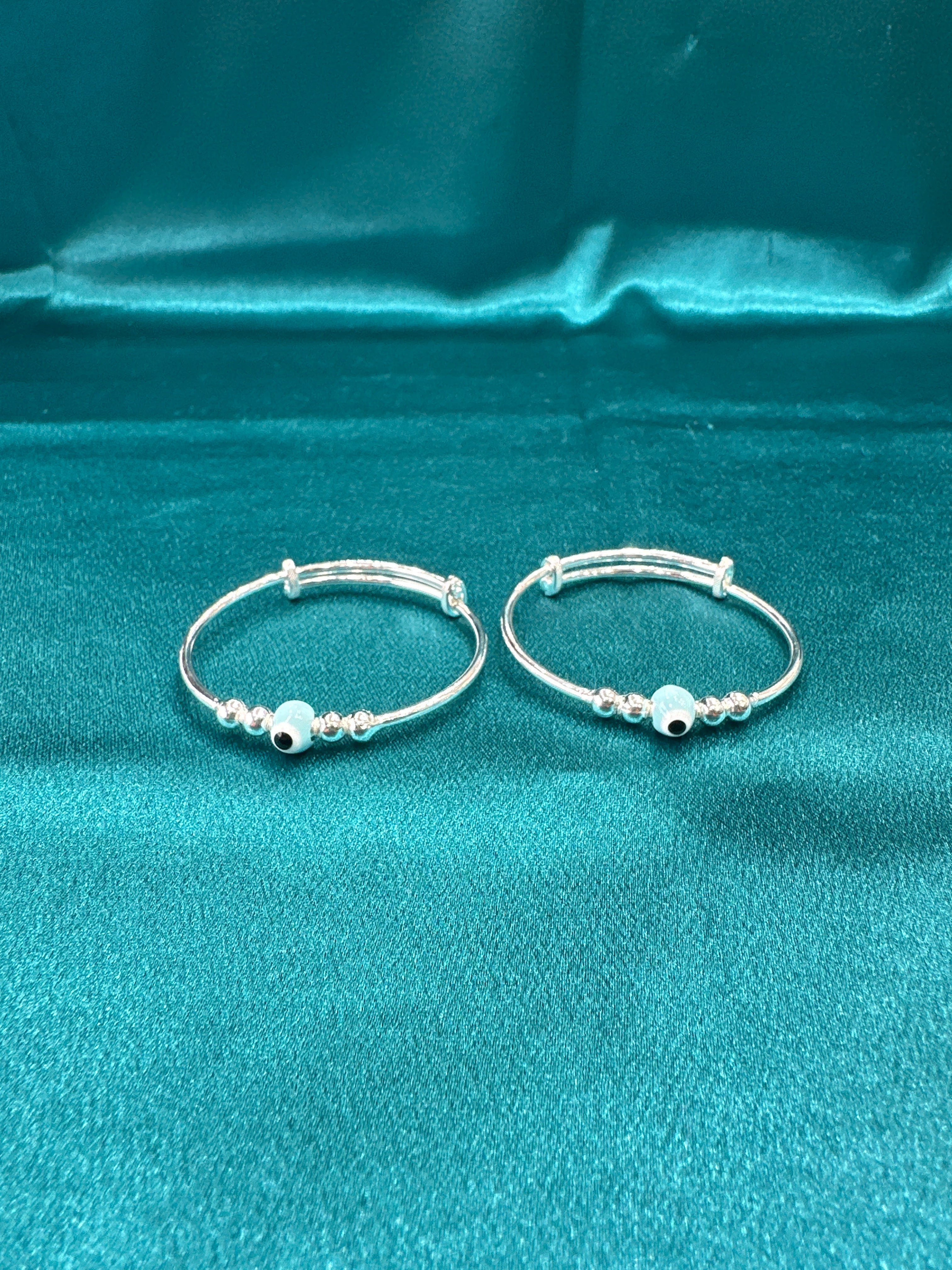 Fancy Silver baby bangles