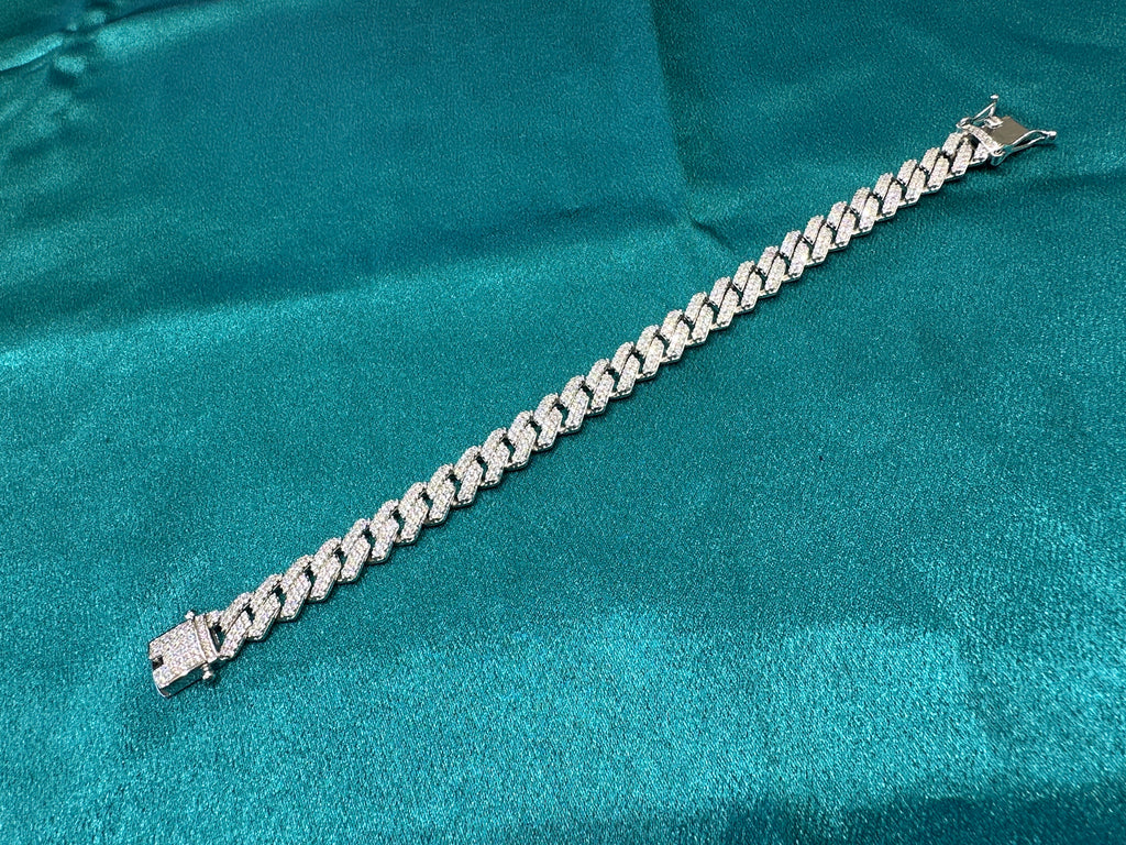 Men’s iced out silver 925 bracelet w/ CZ diamonds (10mm)