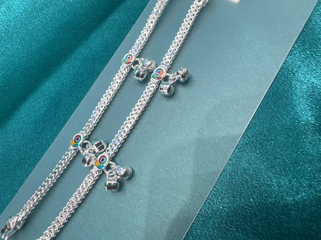 Fancy Silver baby anklet(Size: newborn - 1 year old)