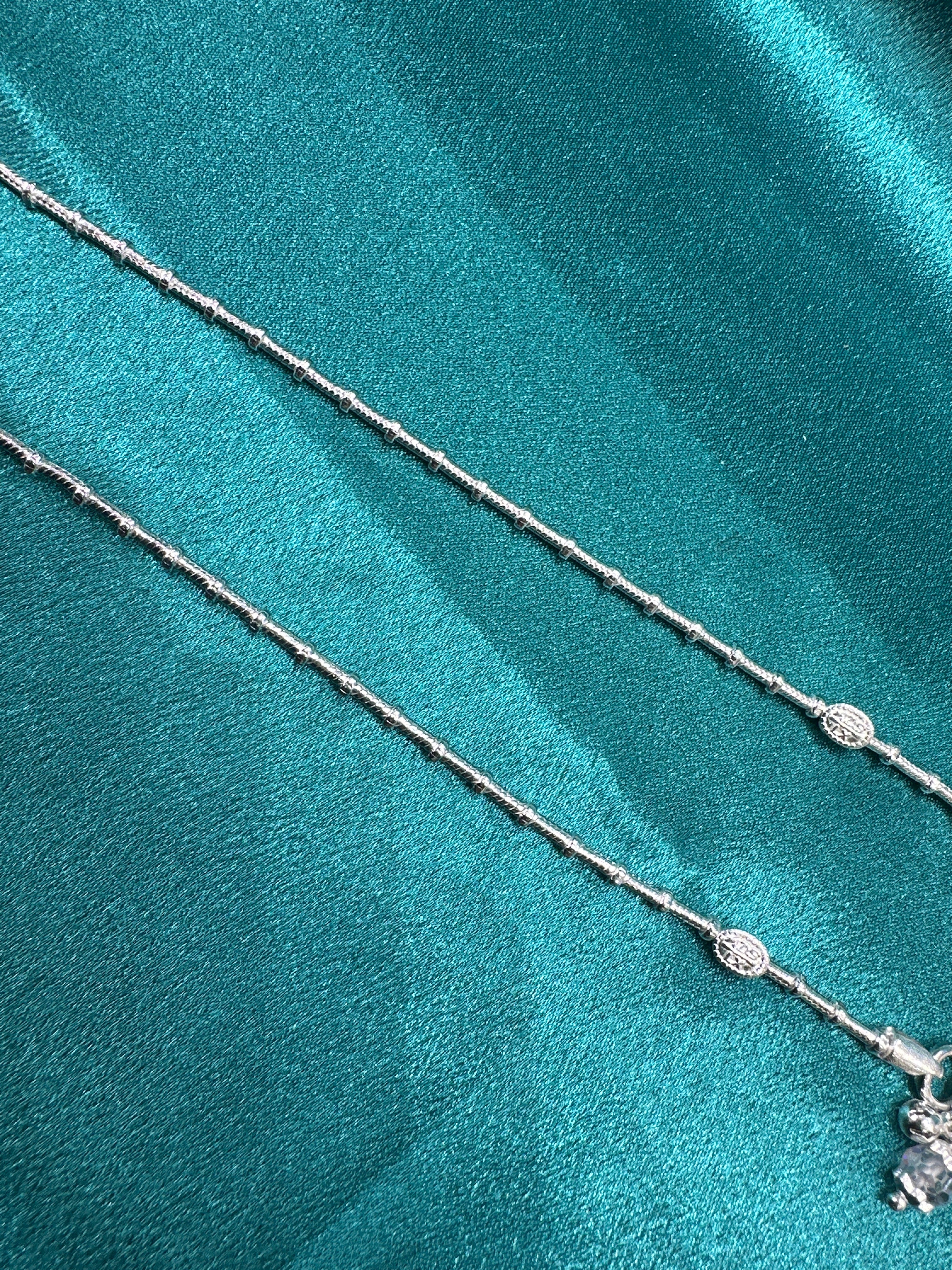 Fancy Silver baby anklet(Size: 12-13 year old)