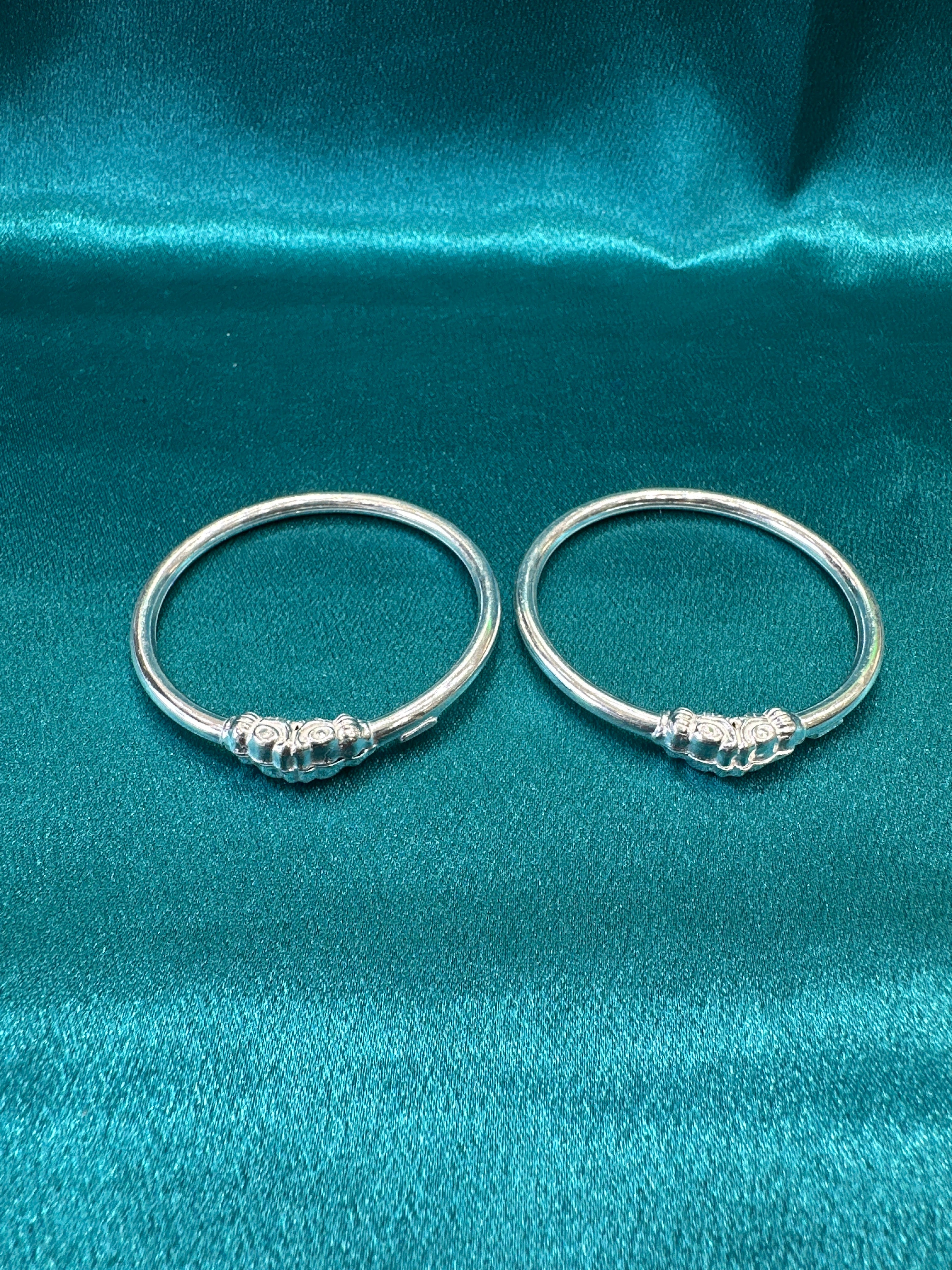 Fancy Silver baby bangles