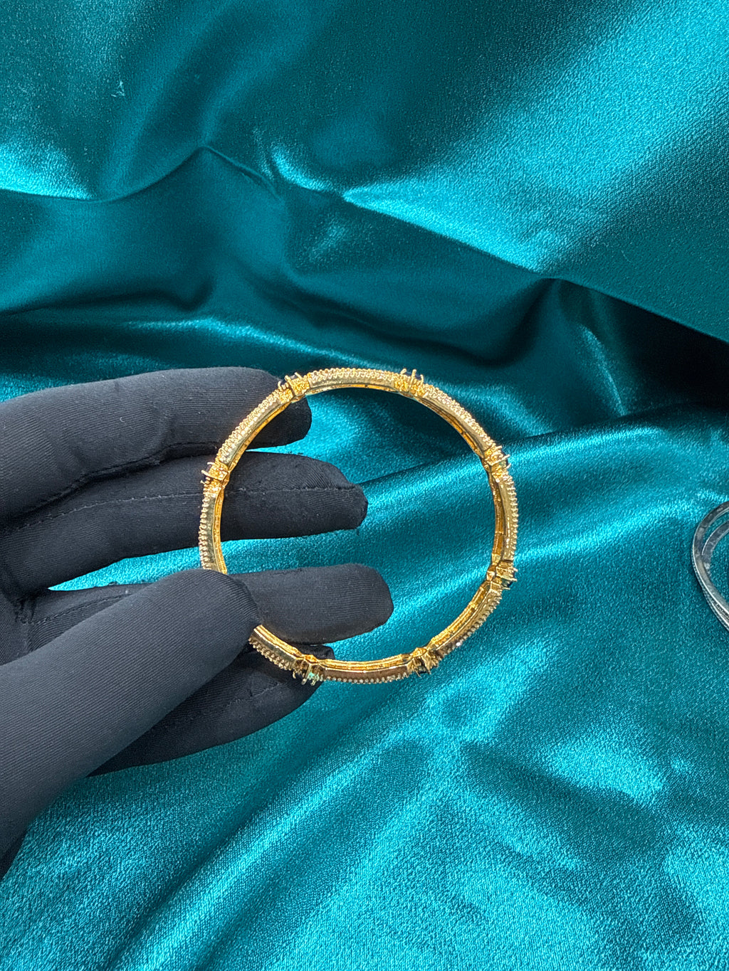 Designer Gold Plated Silver Bangle (Single)