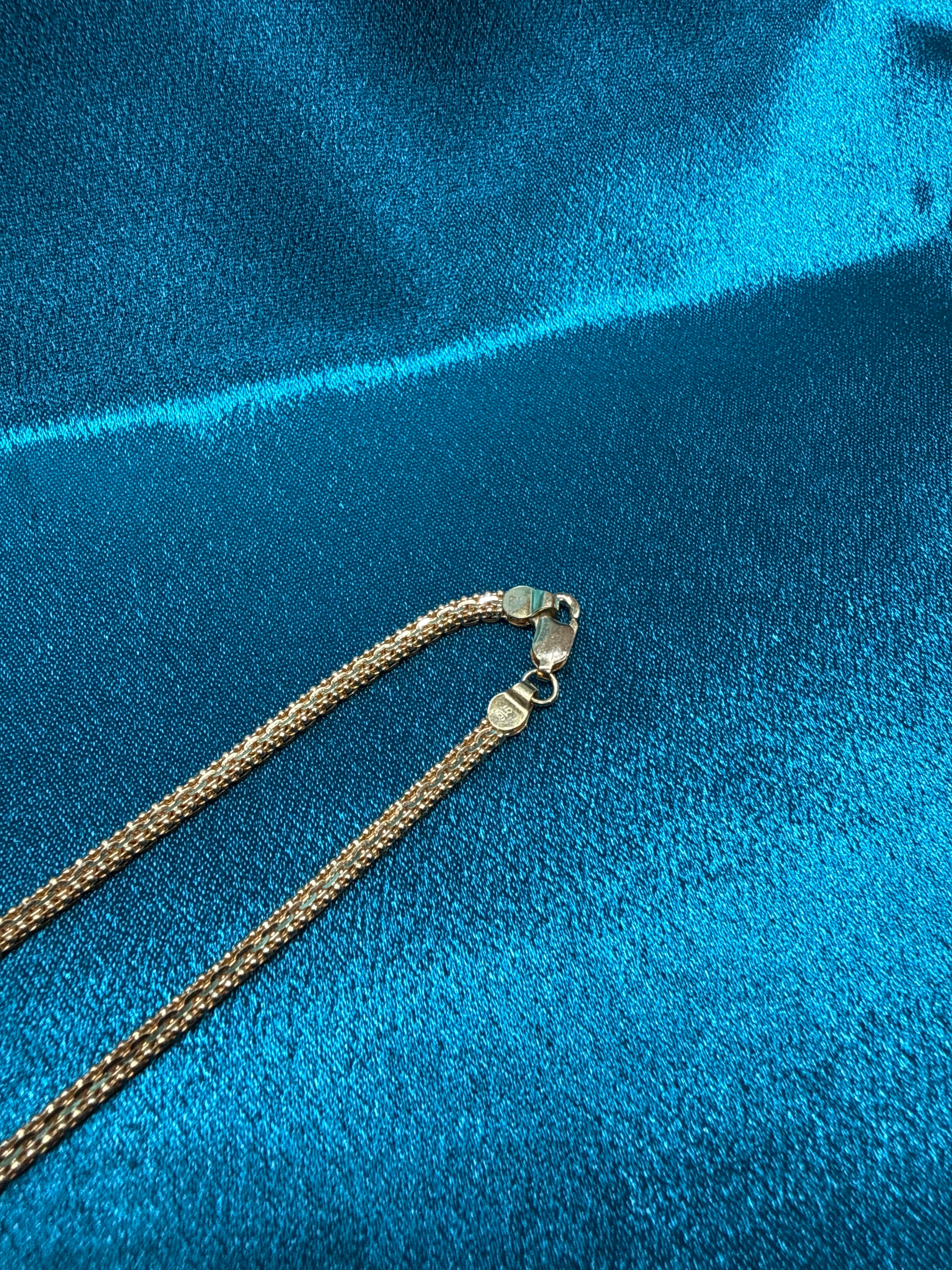 22K Gold Chain (Flat Popcorn Design)