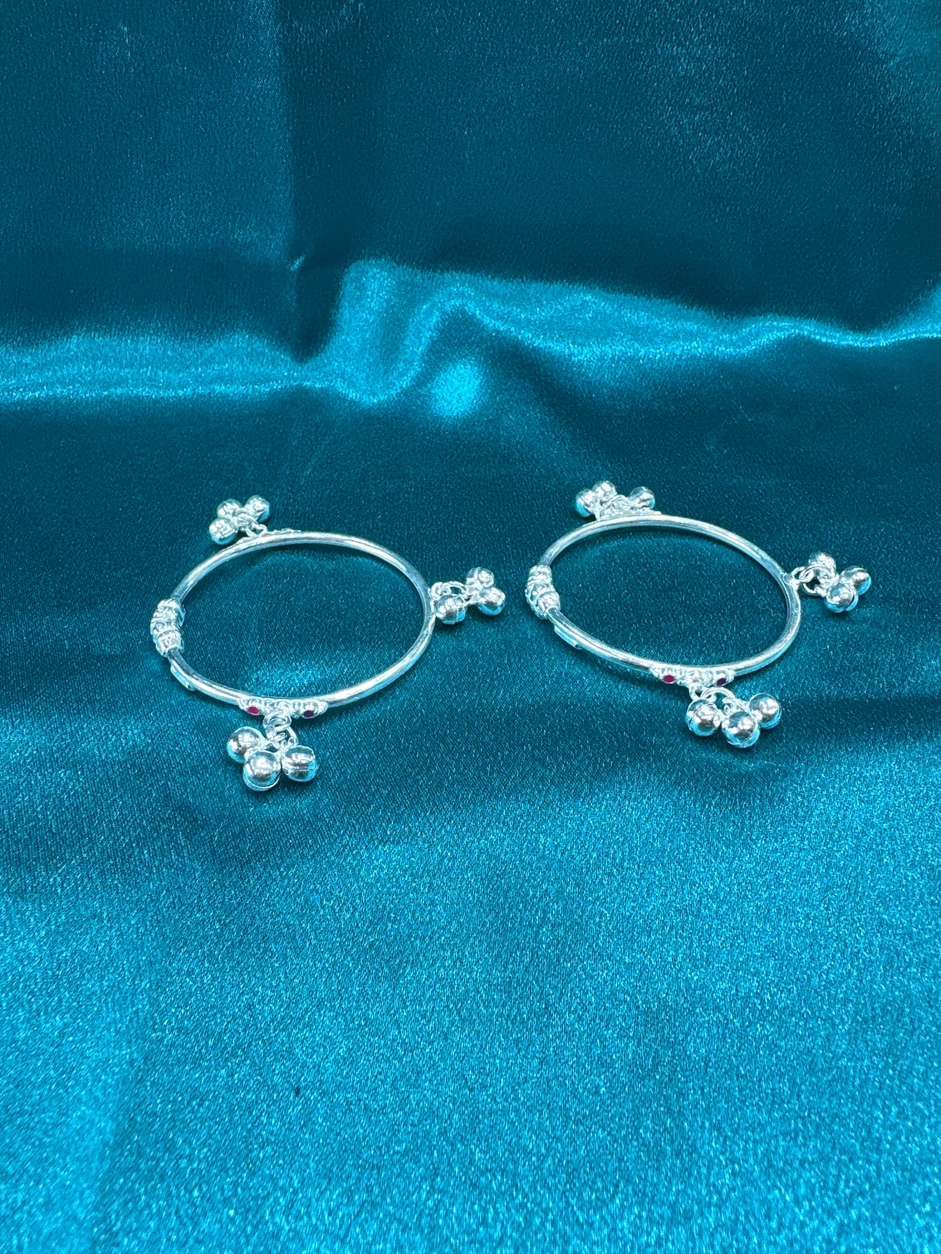 Fancy Silver baby bangles