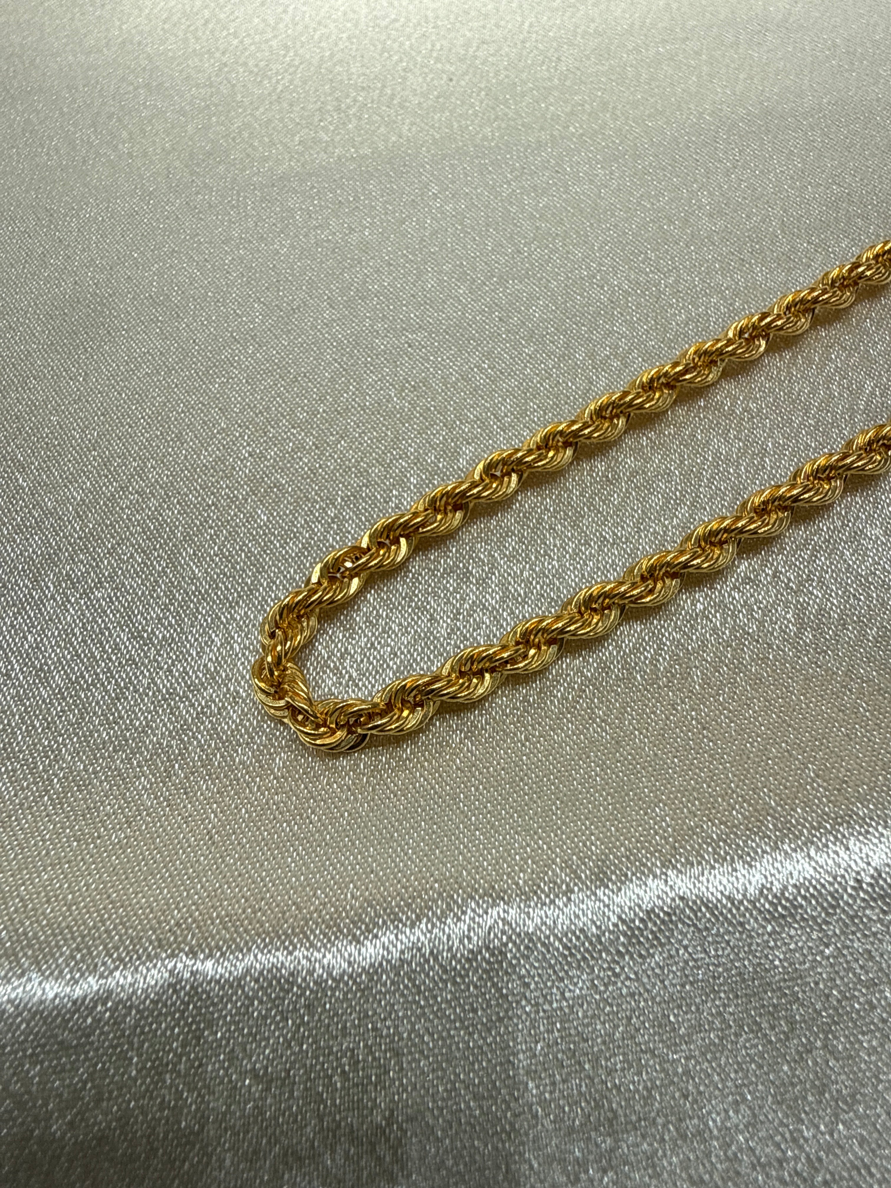 22K Gold Chain (Hollow Rope Design)