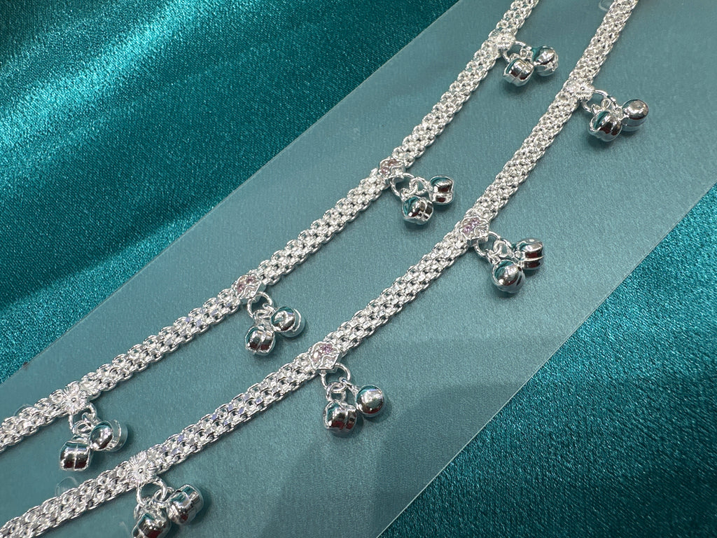 Fancy Silver baby anklet(Size: 6-9 year old)